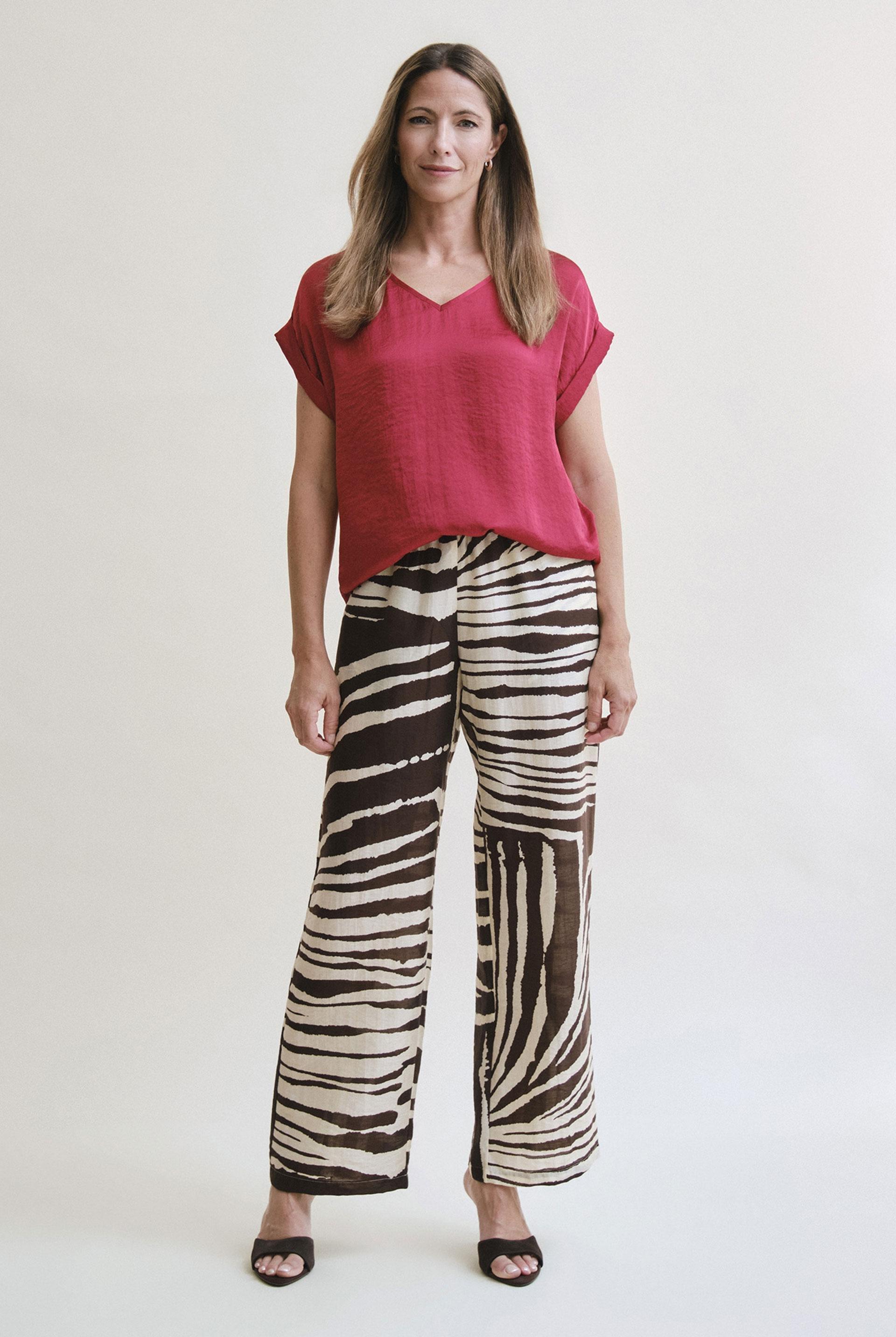 Animal Print Trousers Brown, Brown Coffee, large image number 0