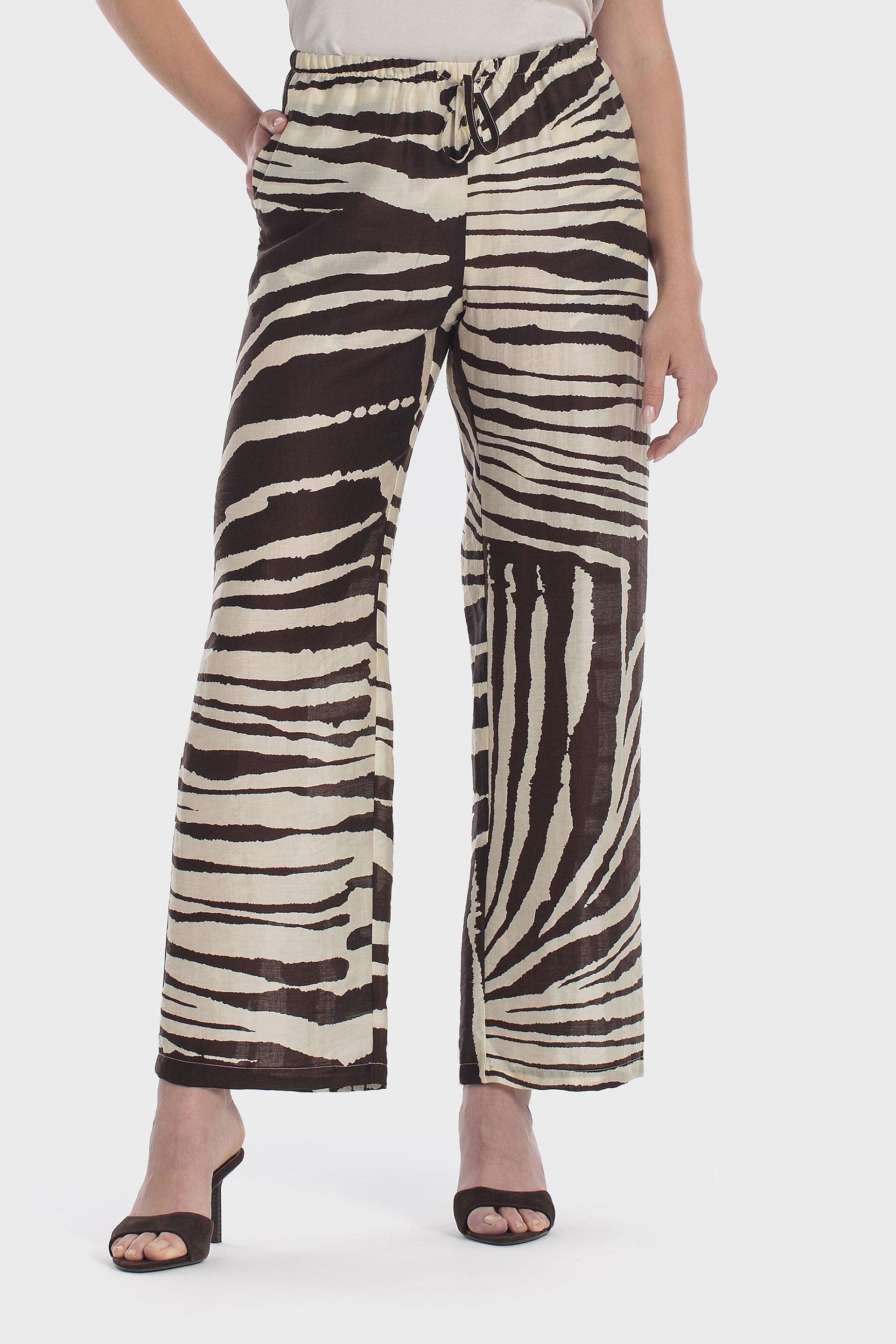 Animal Print Trousers Brown, Brown Coffee, medium