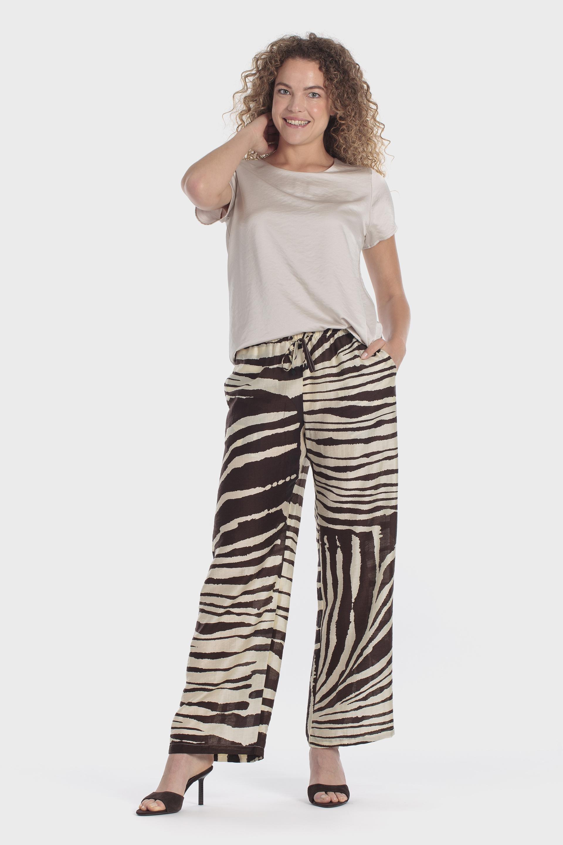Animal Print Trousers Brown, Brown Coffee, medium