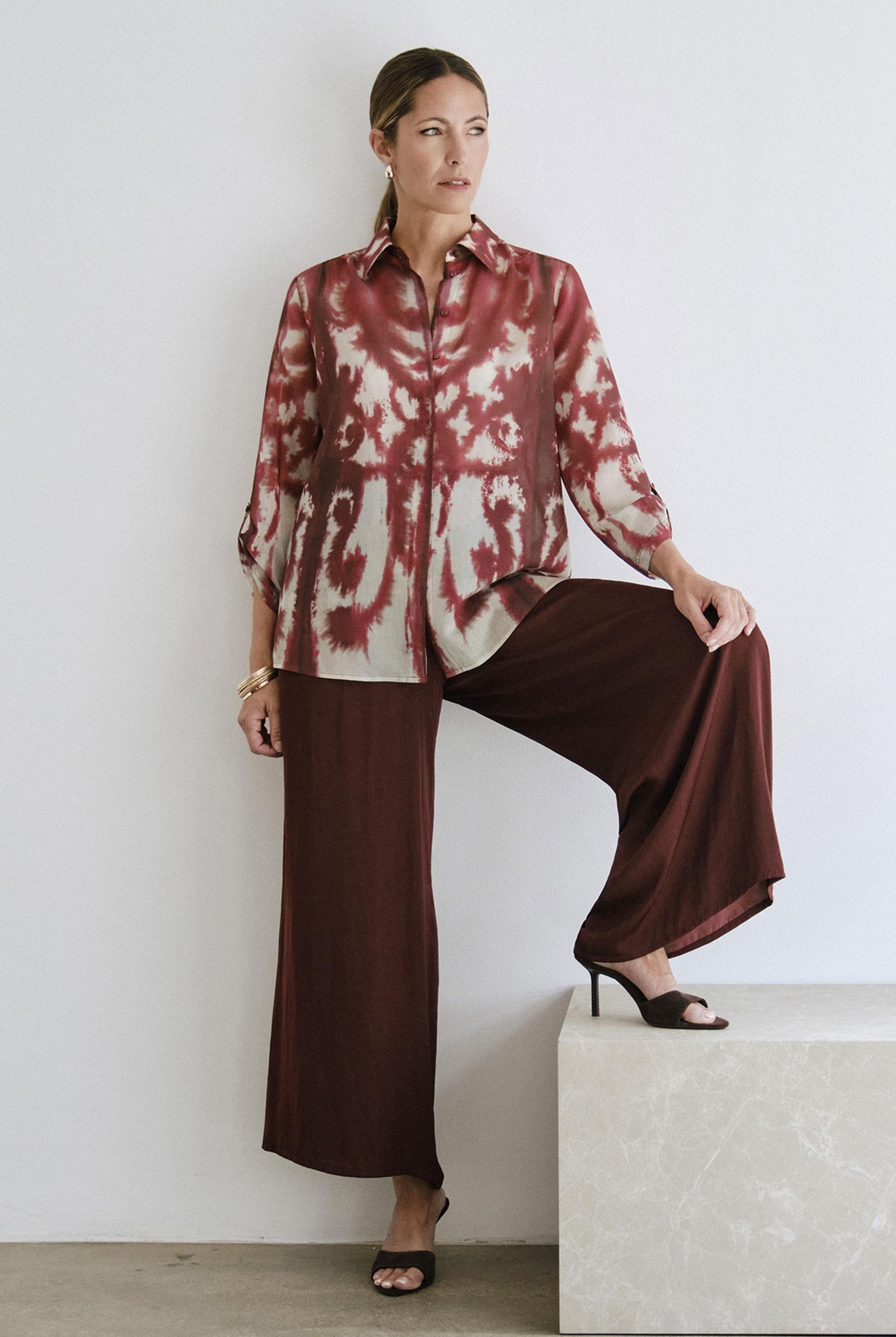 Wide Leg Trousers Burgundy, Red Dark, medium