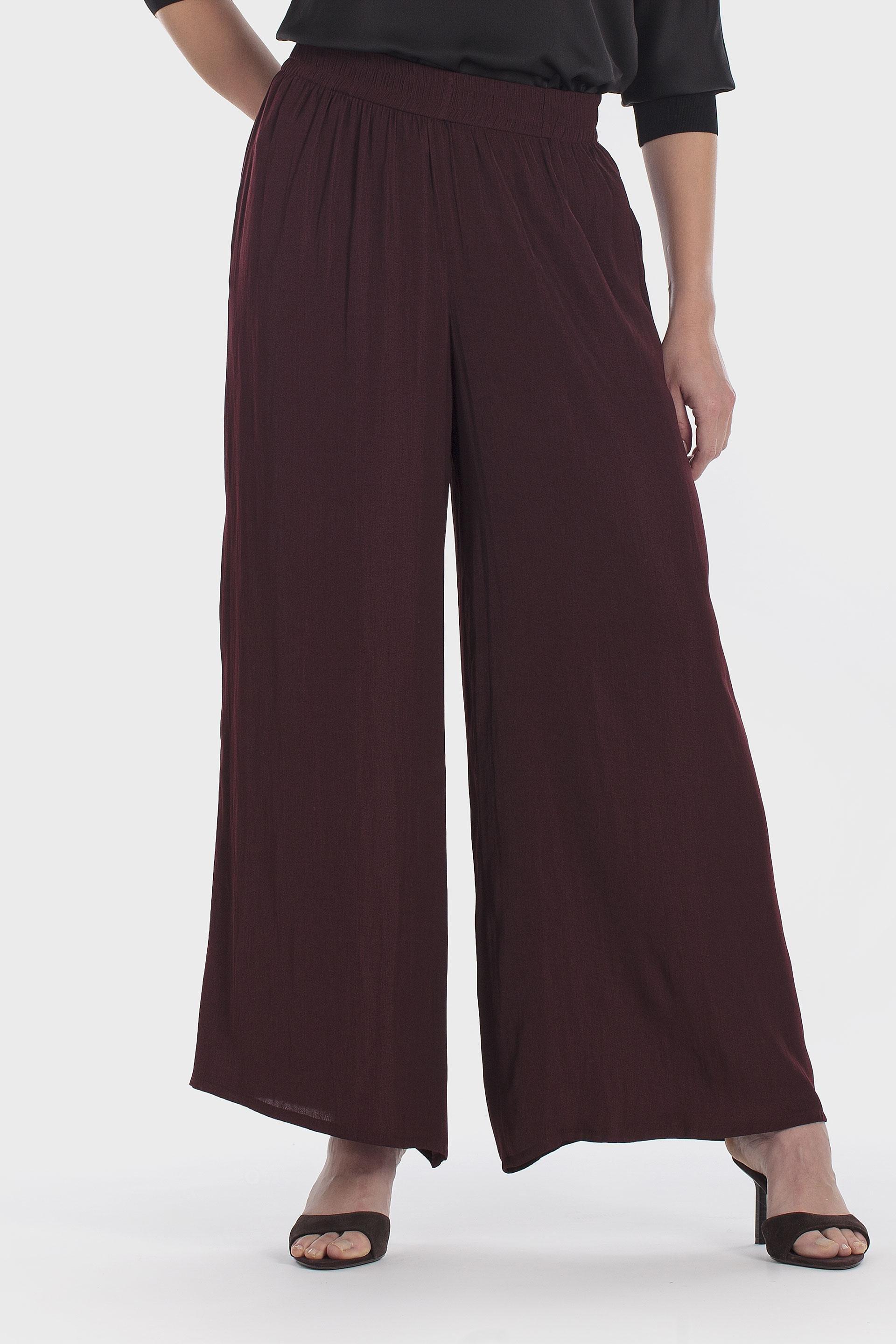 Wide Leg Trousers Burgundy, Red Dark, large image number 1