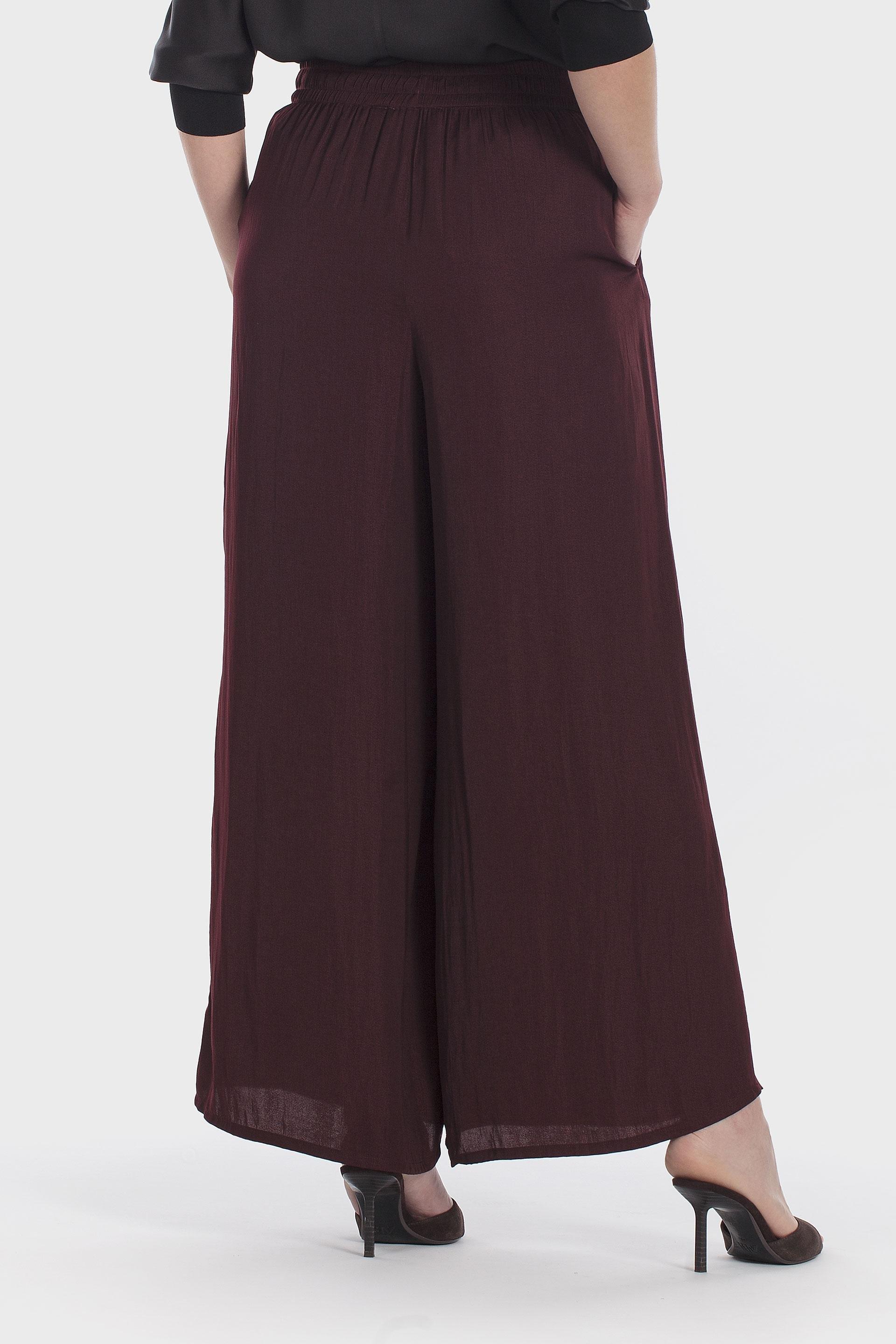 Wide Leg Trousers Burgundy, Red Dark, large image number 3