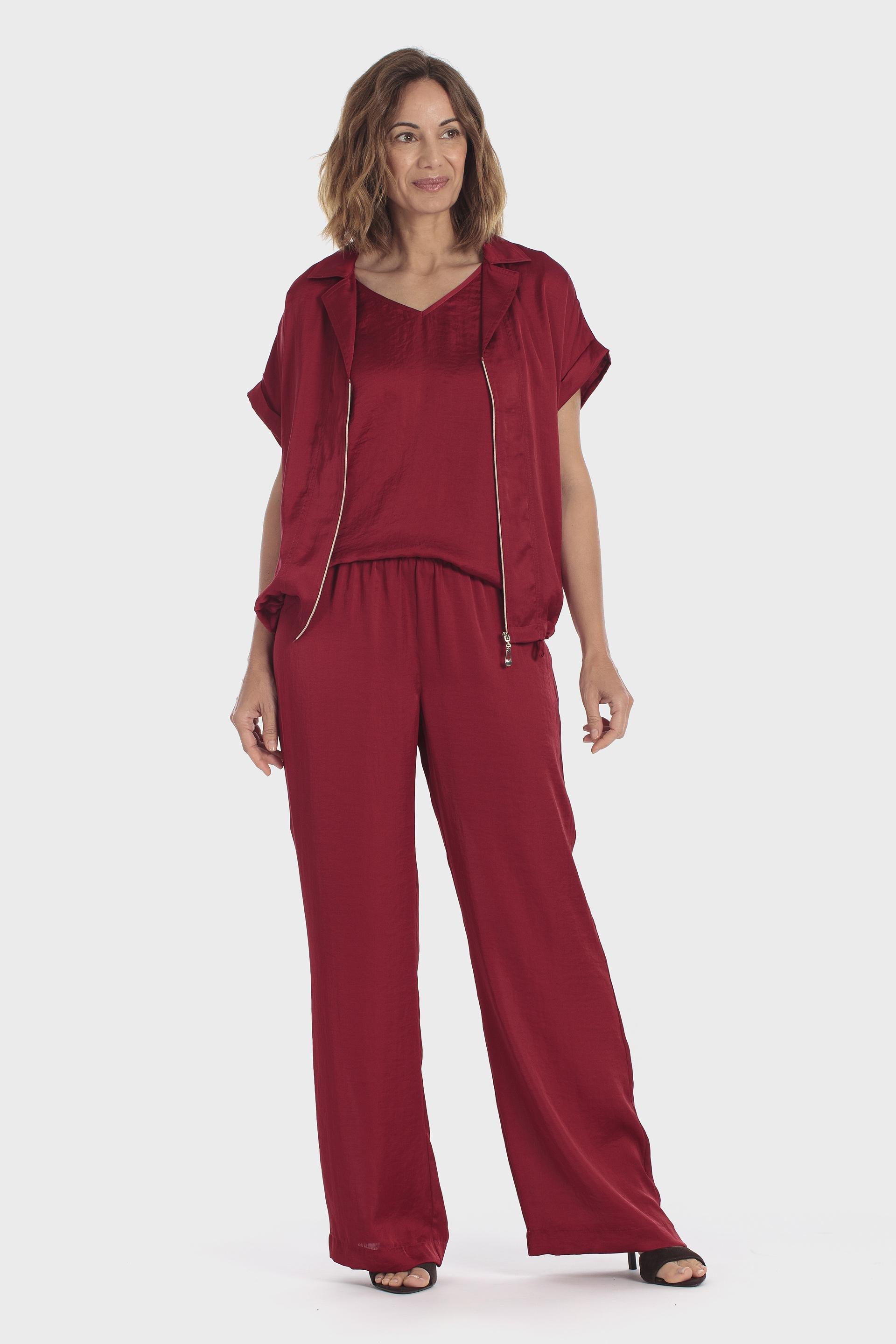 Wide Leg Trousers Red, Red Druby, large image number 0
