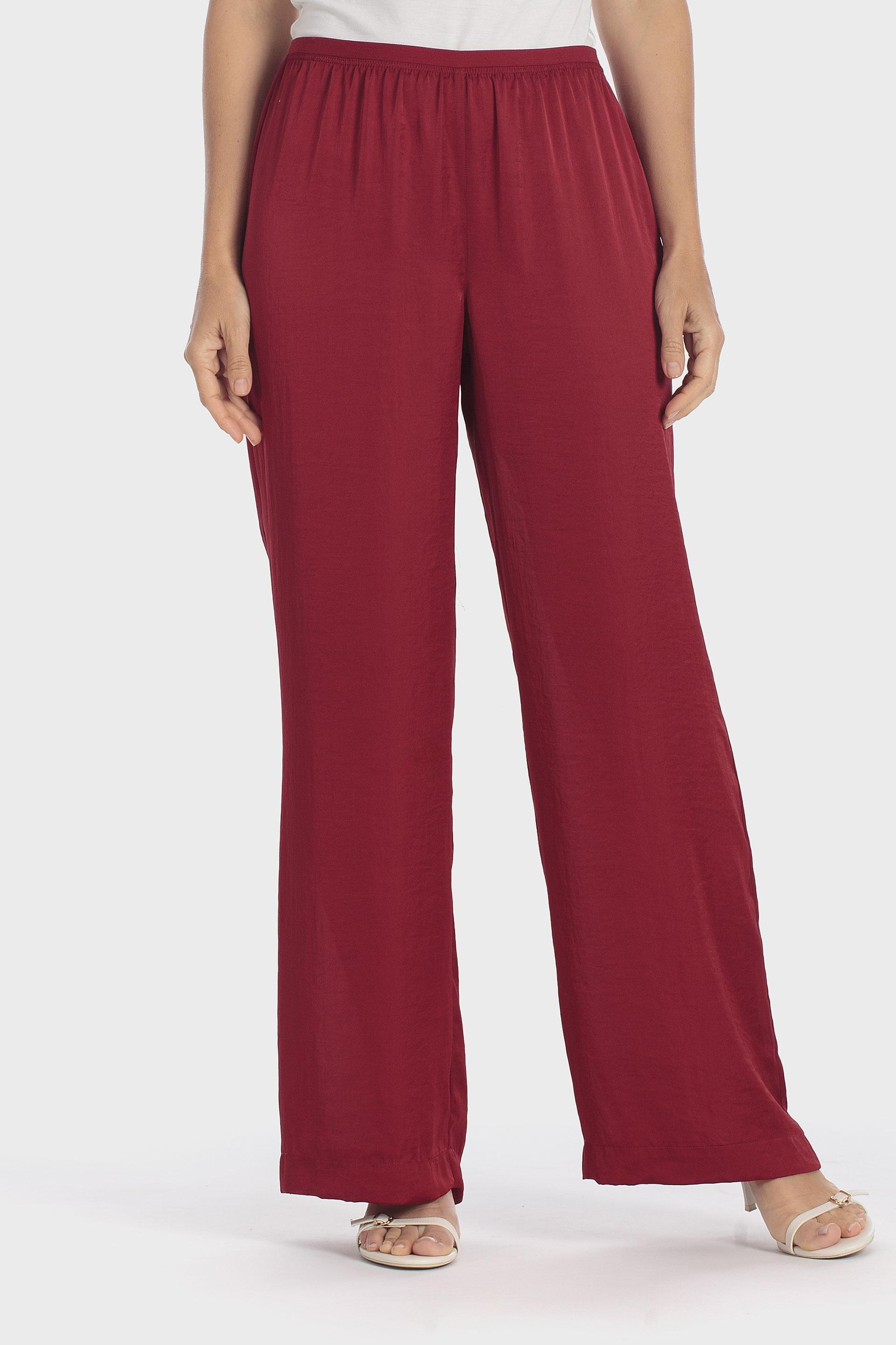Wide Leg Trousers Red, Red Druby, medium