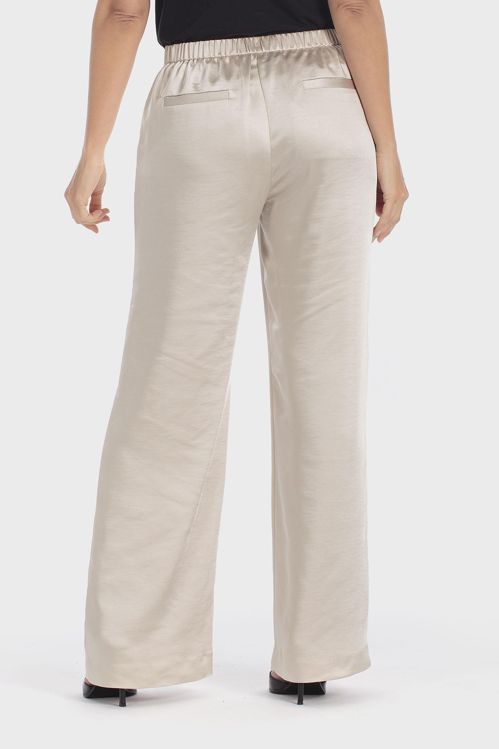 بنطلون ساتان واسع بيج, Beige, large image number 2