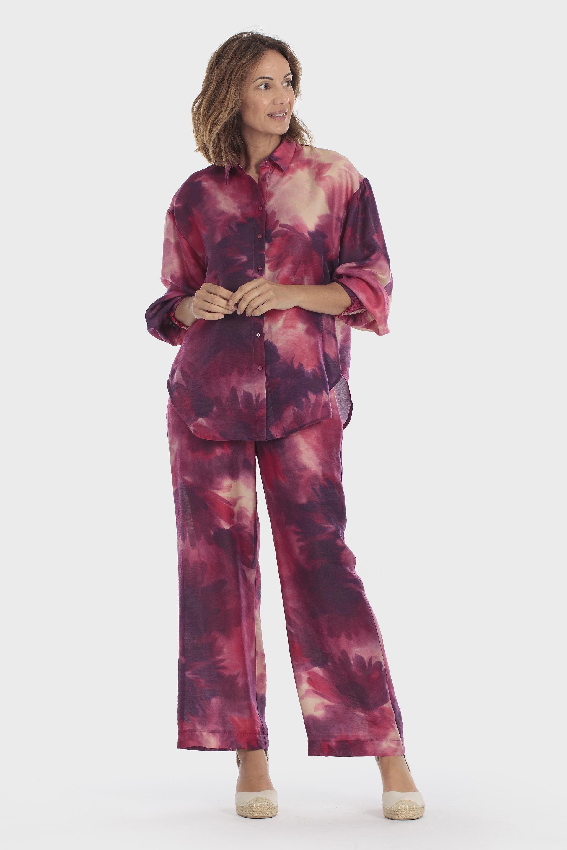 Pink Printed Trousers, Purple Mallow, large image number 0