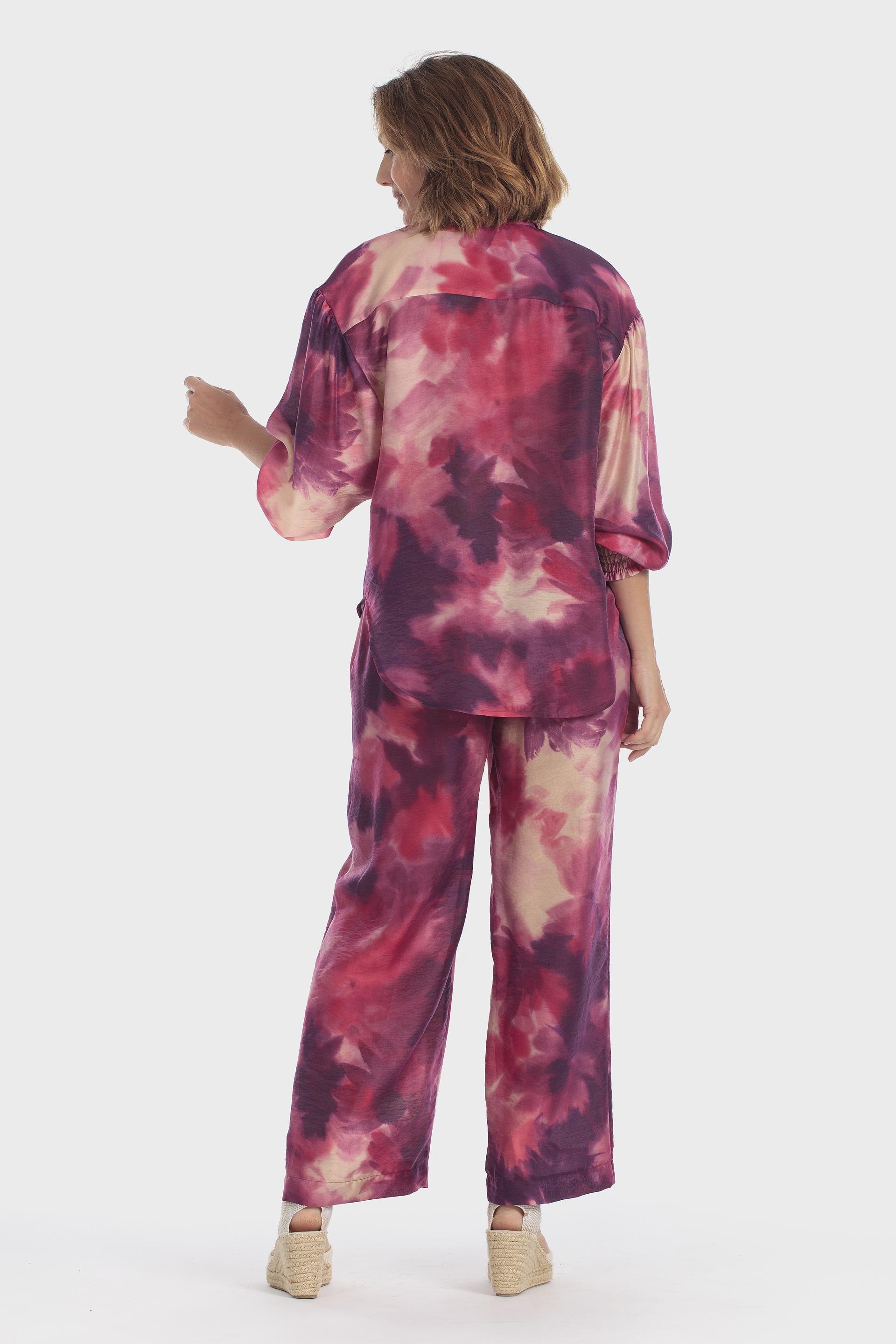 Pink Printed Trousers, Purple Mallow, large image number 1