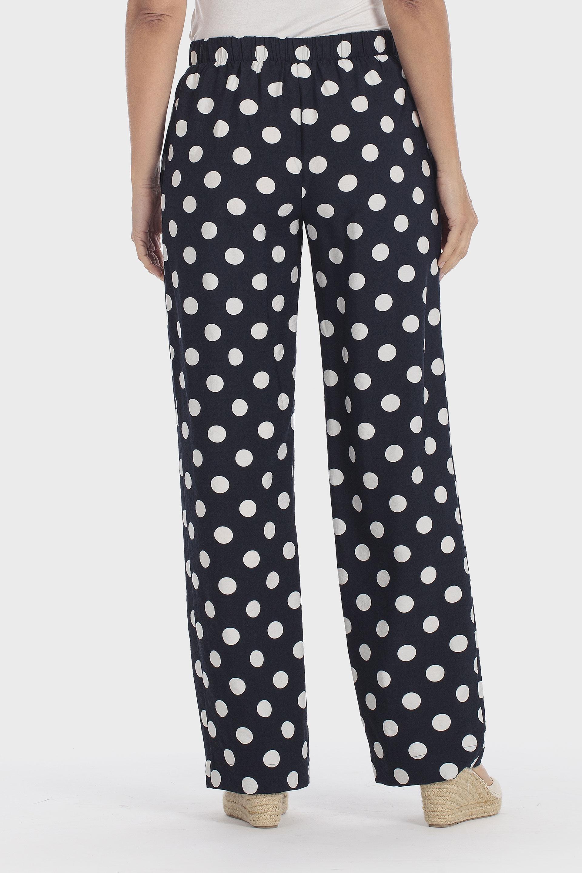 Polka Dot Palazzo Trousers Blue, Blue Navy, large image number 3