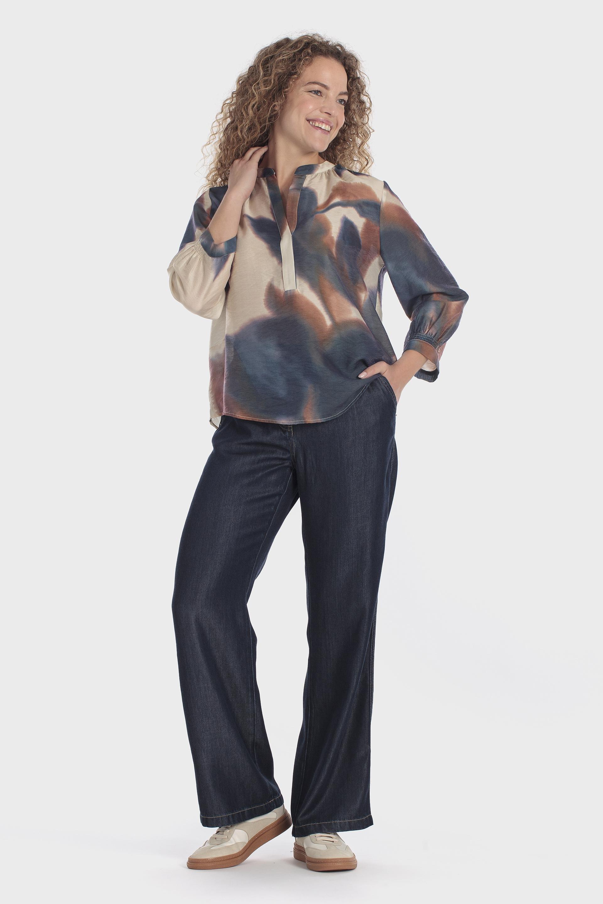 Blue Lyocell Trousers, 3701_397, large image number 1