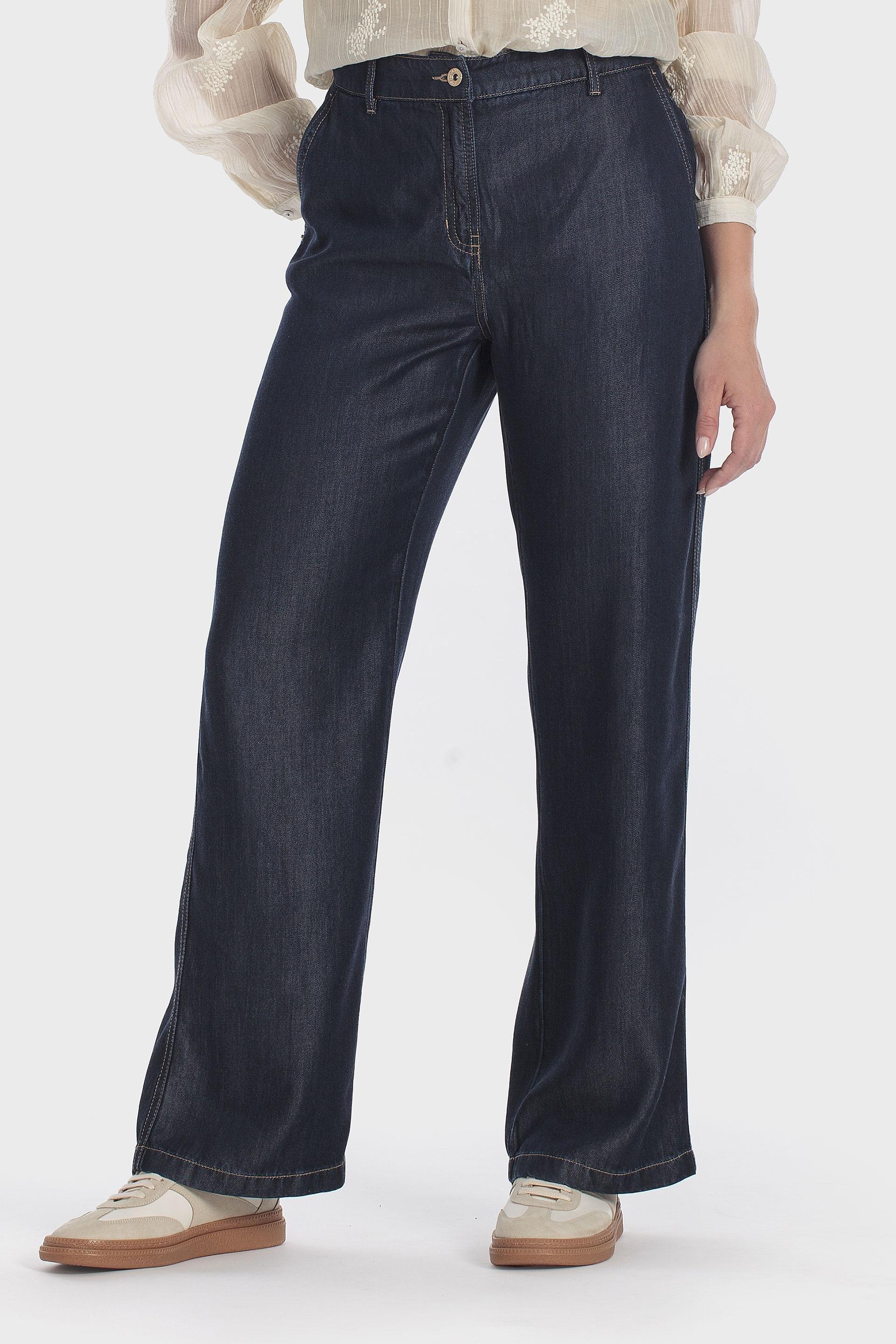 Blue Lyocell Trousers, 3701_397, large image number 3