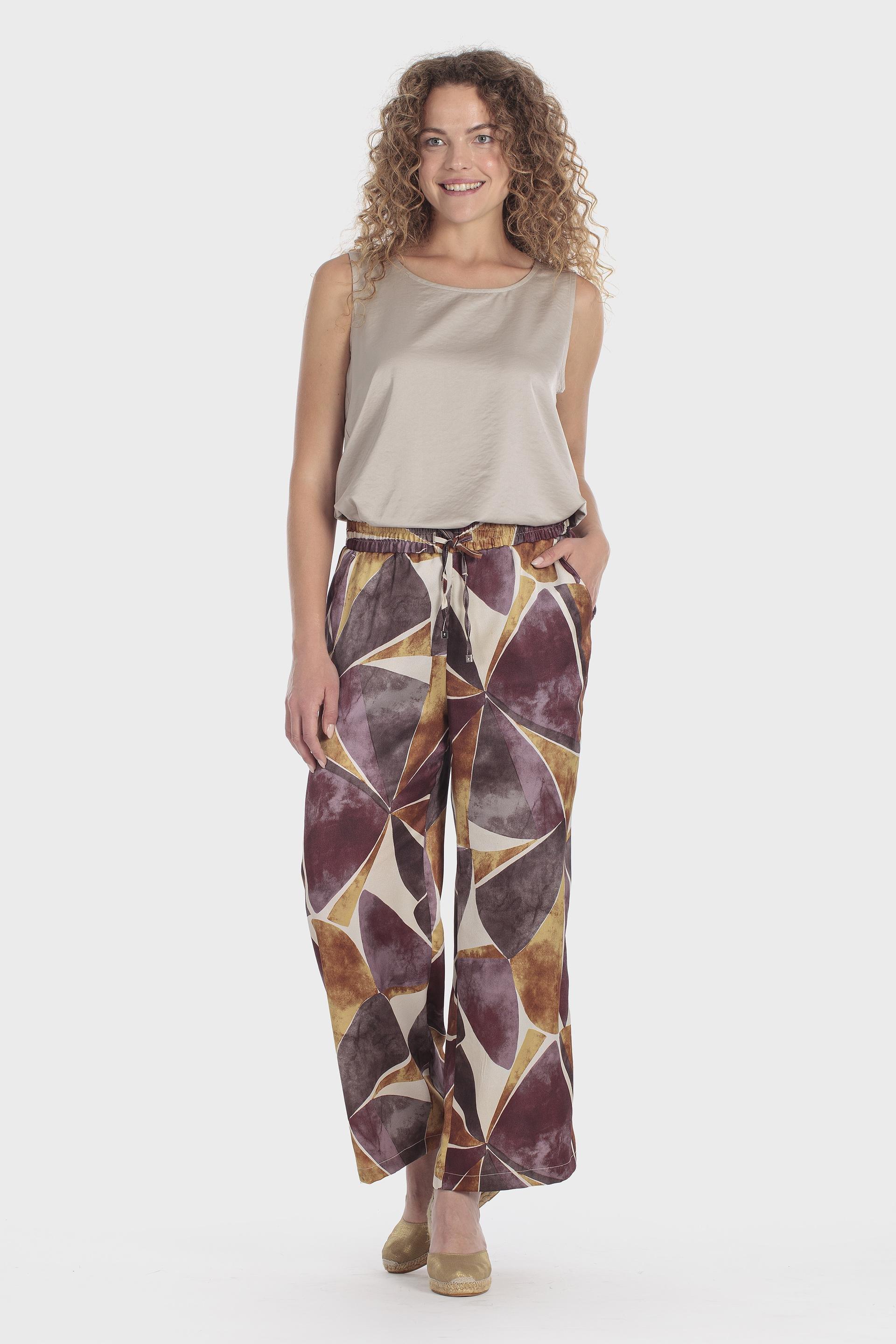 Purple Printed Trousers, Purple Mulberry, large image number 1