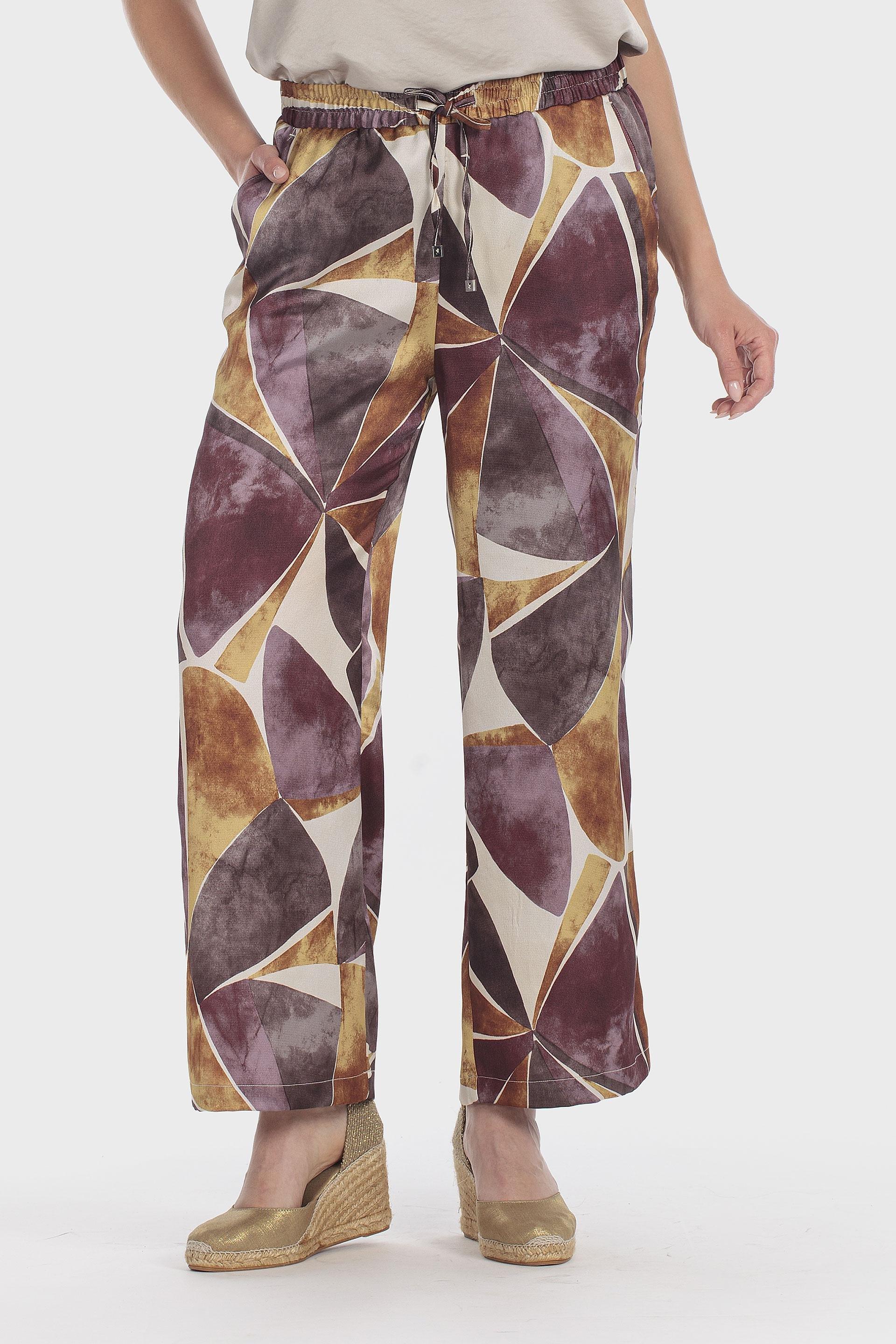 Purple Printed Trousers, Purple Mulberry, large image number 2