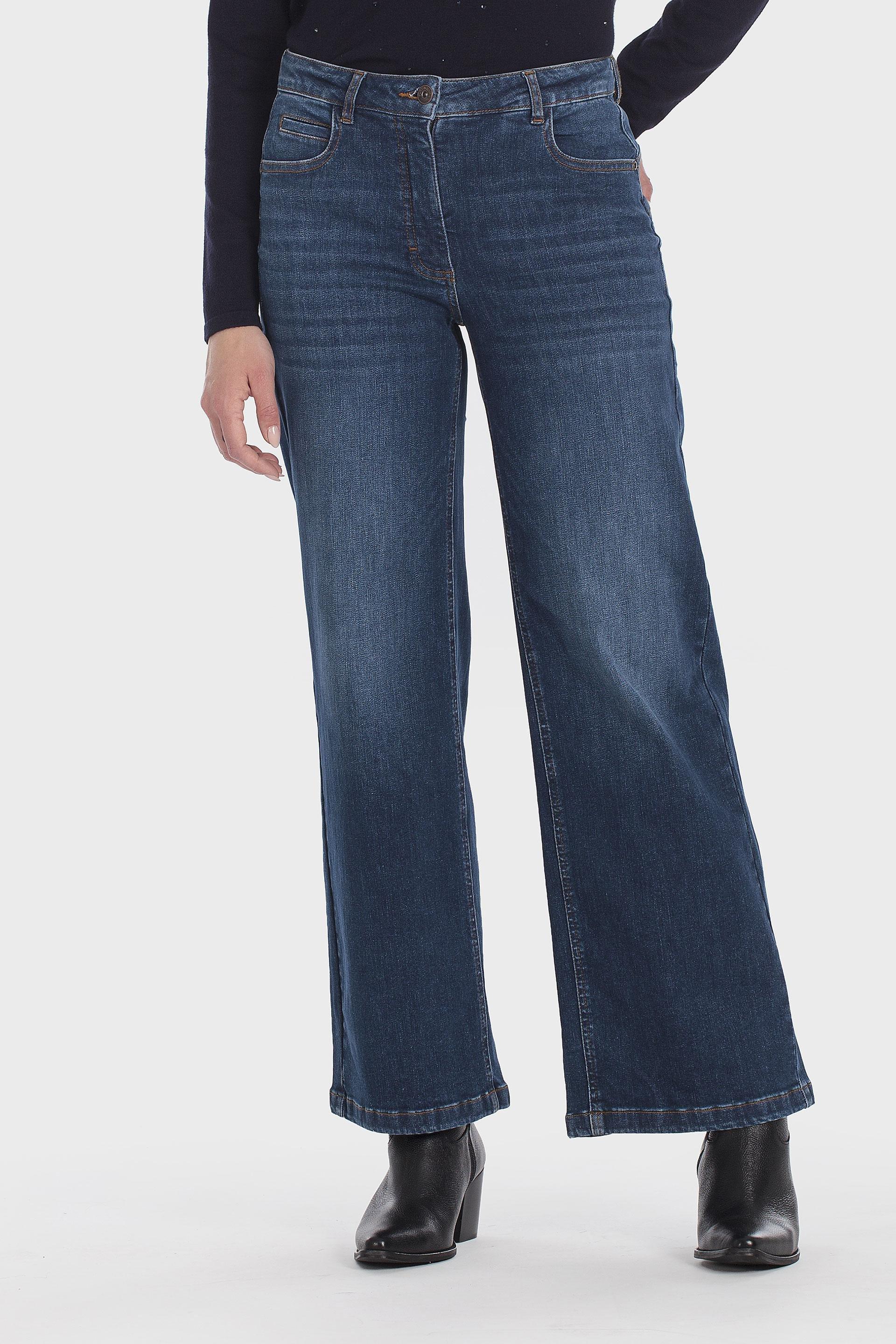 Navy Wide-Leg Jeans, Blue Denim, large image number 2