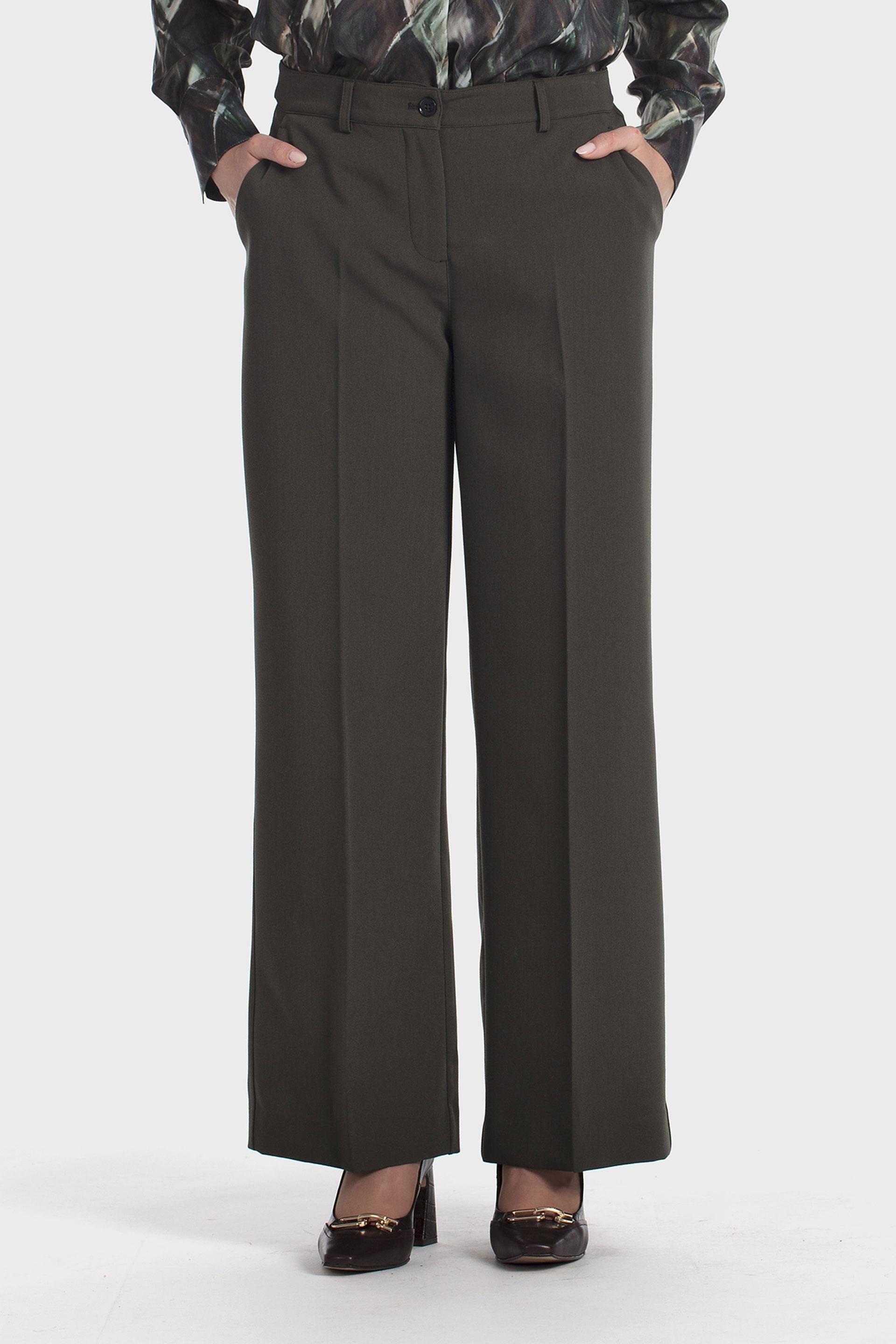 Wide Leg Four Pocket Trousers Khaki, Green Bottle, medium