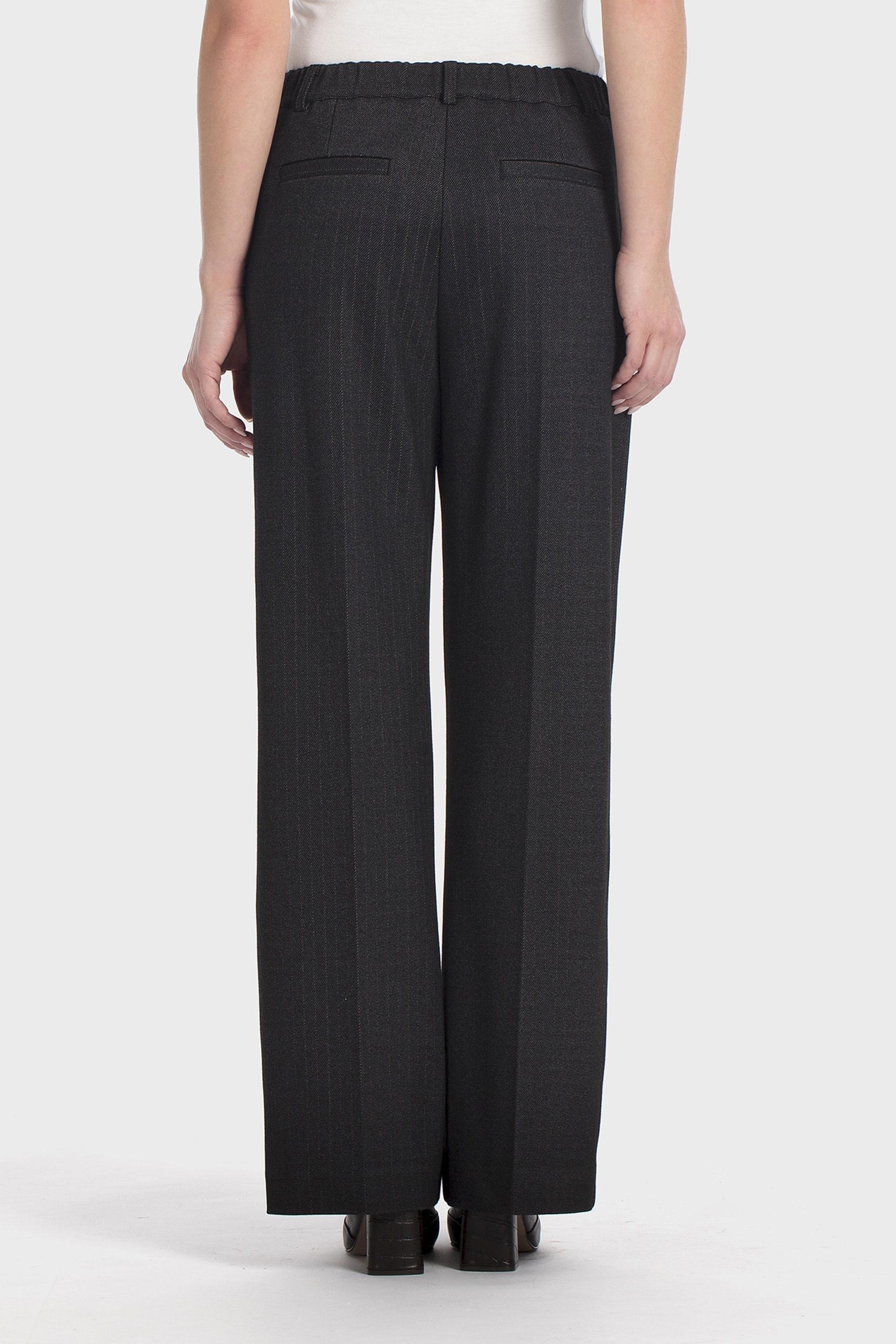 Pinstripe trousers, WOMEN, Black, medium
