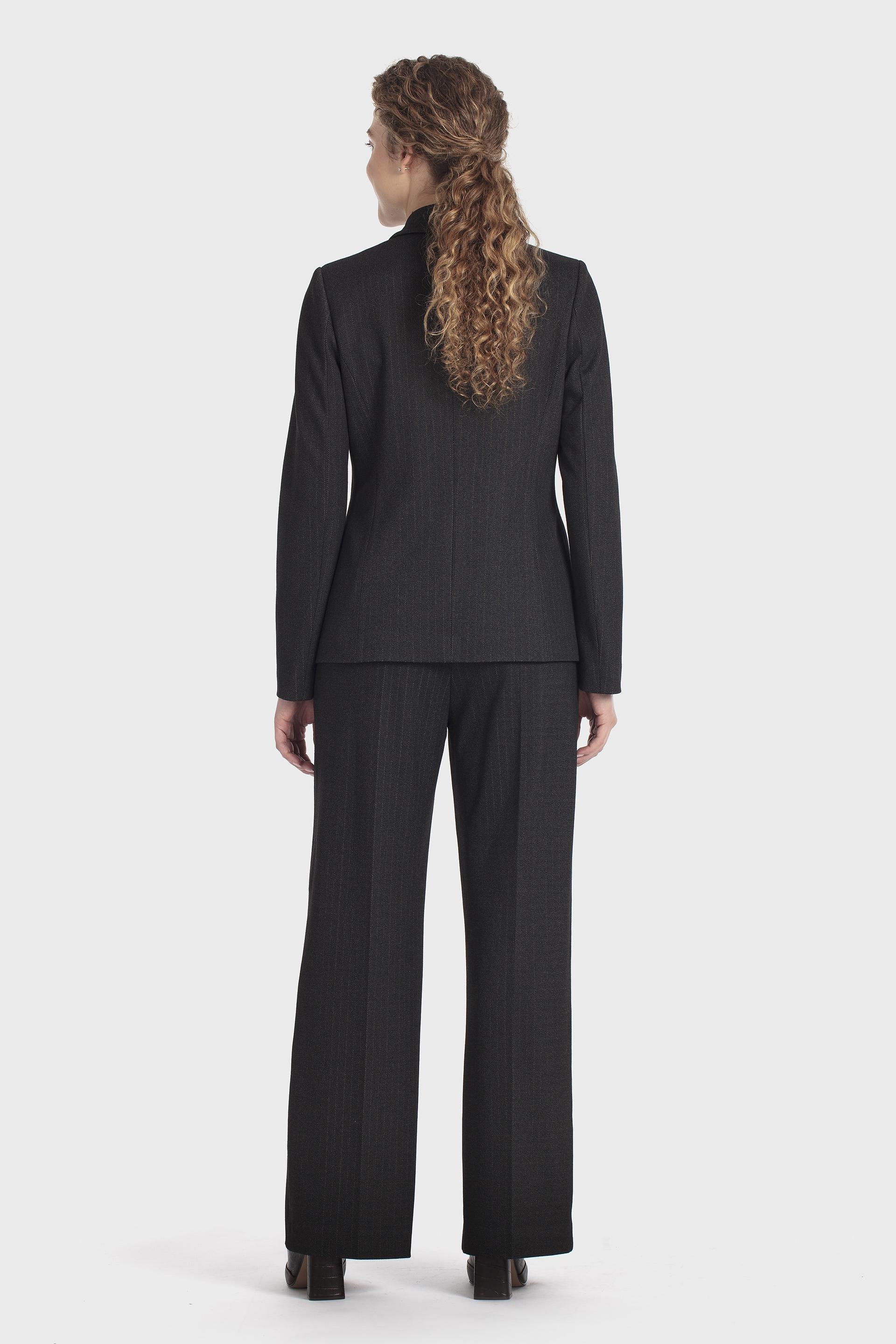 Pinstripe trousers, WOMEN, Black, large image number 3