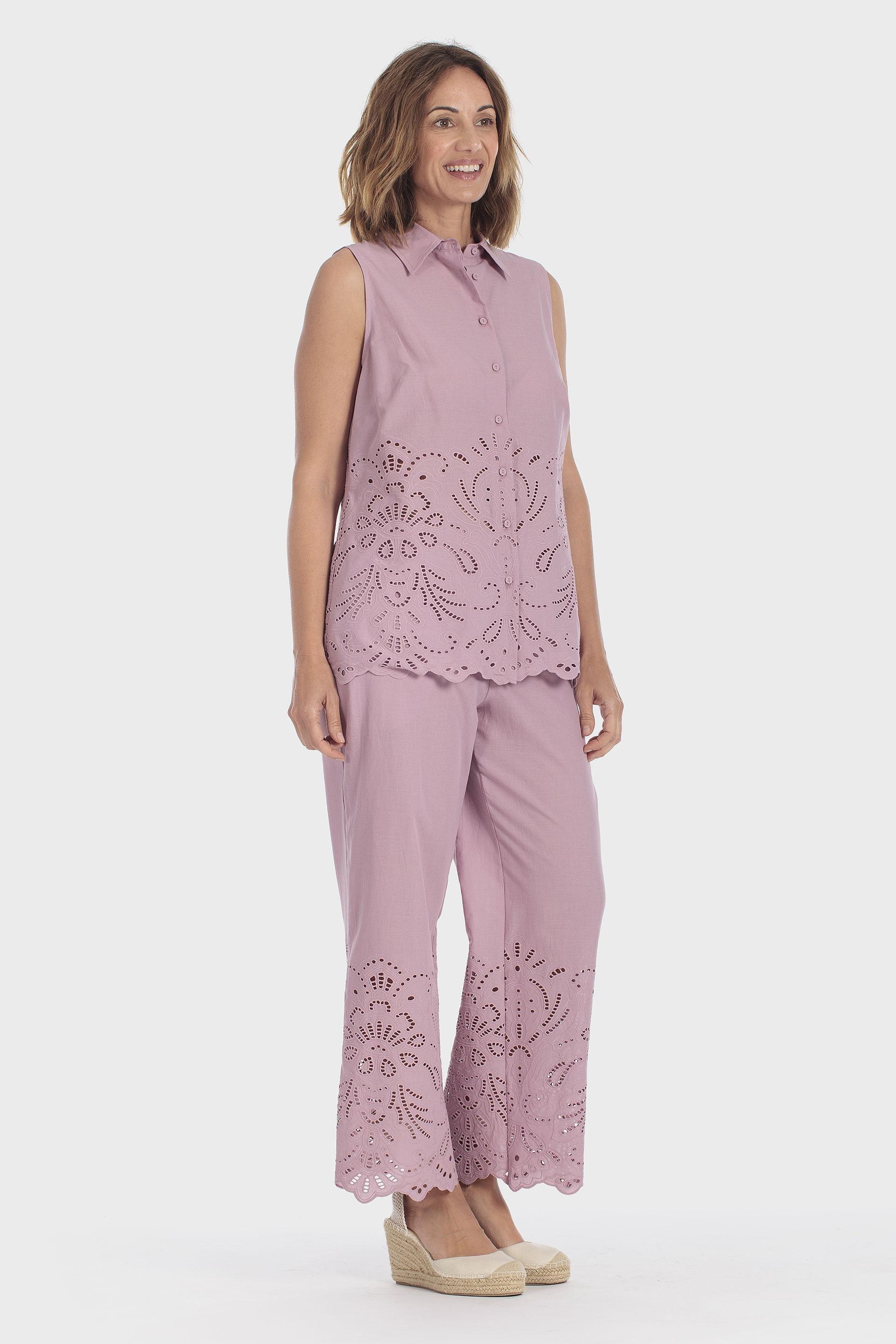 Embroidered Trousers Purple, Pink Quartz, large image number 0