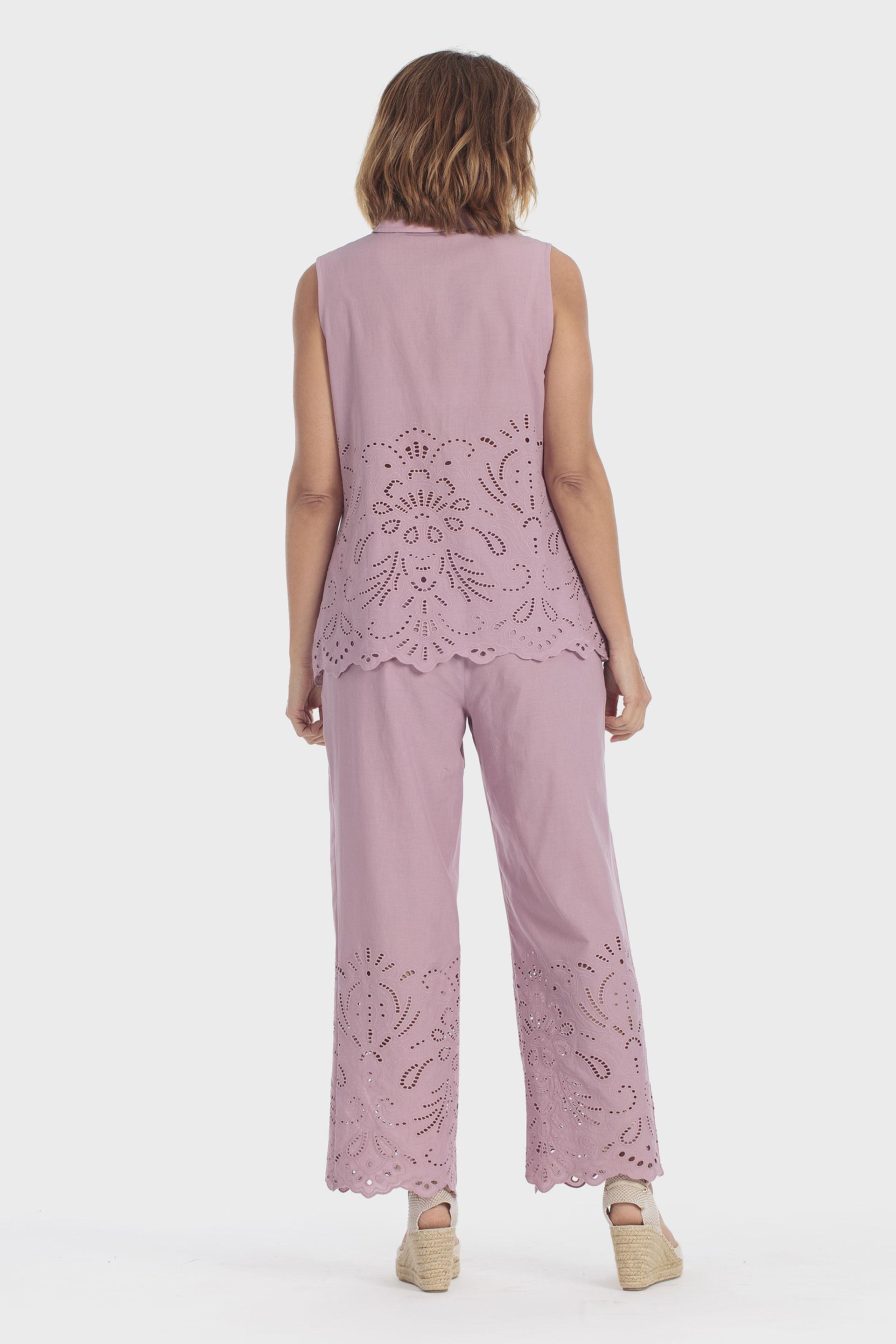Embroidered Trousers Purple, Pink Quartz, medium