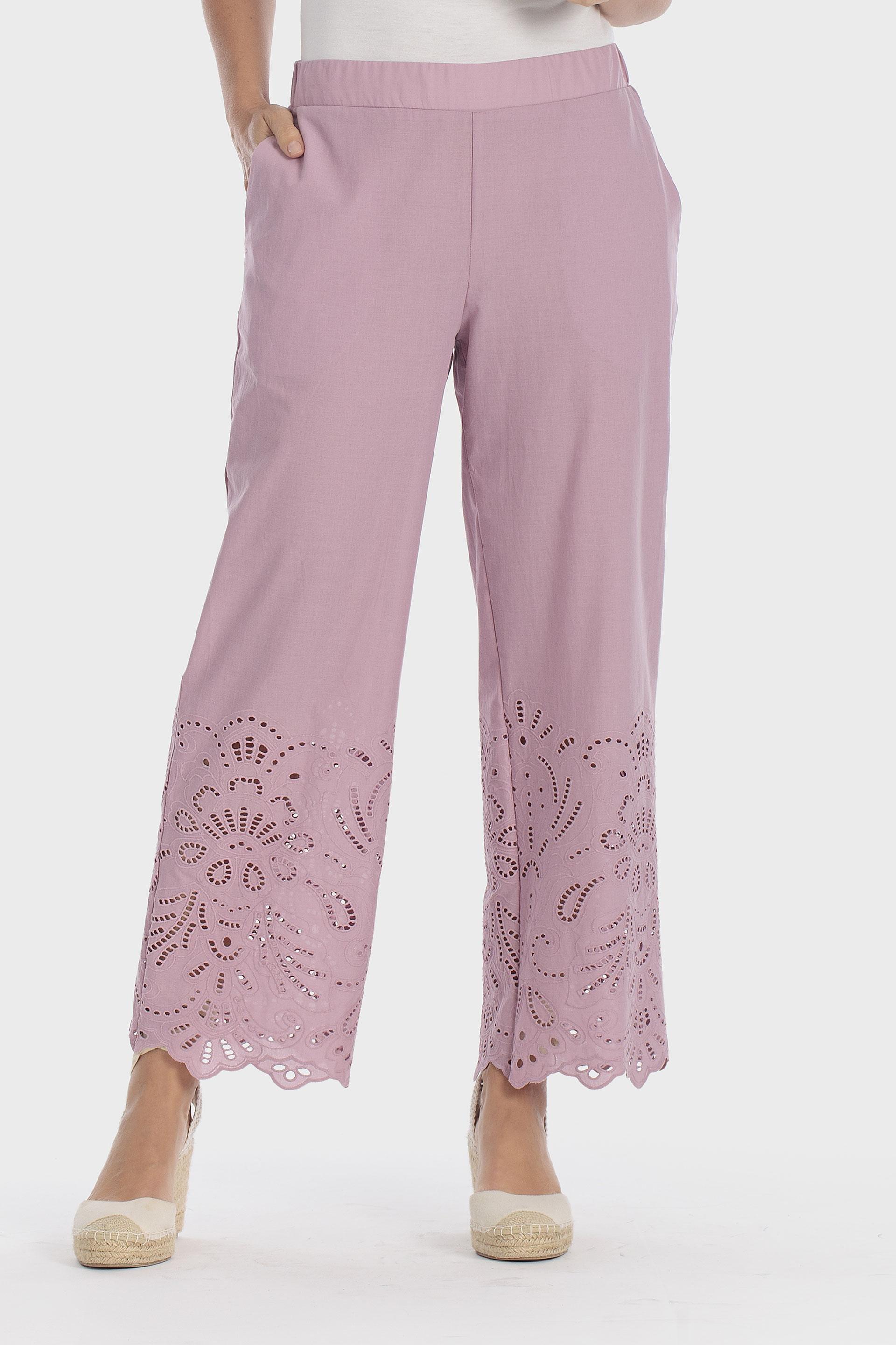 Embroidered Trousers Purple, Pink Quartz, medium