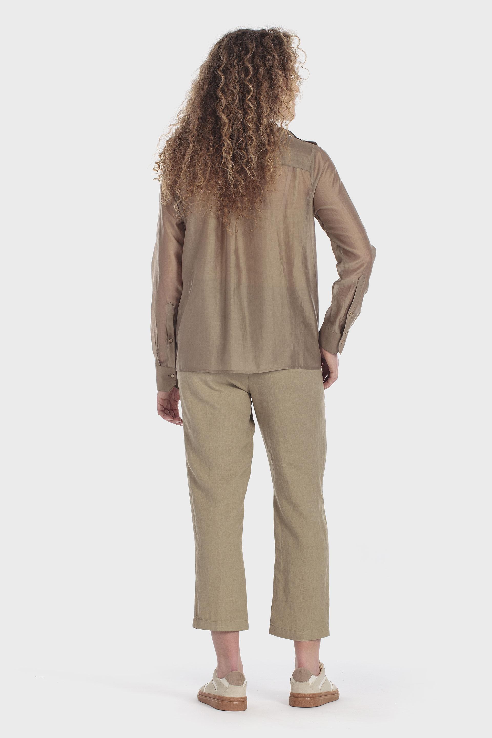 Linen Blend Trousers Green, 3701_175, large image number 1