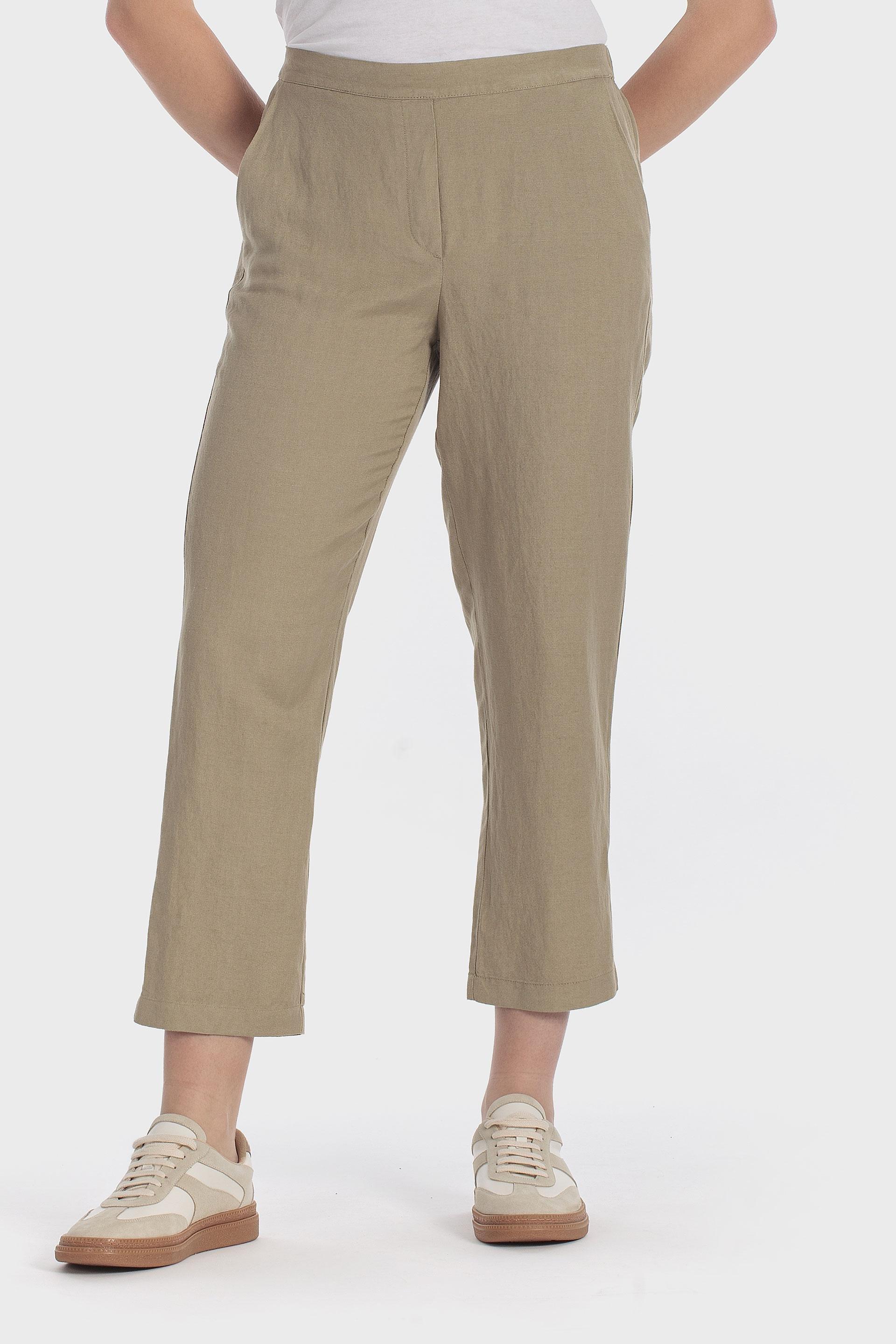 Linen Blend Trousers Green, 3701_175, medium