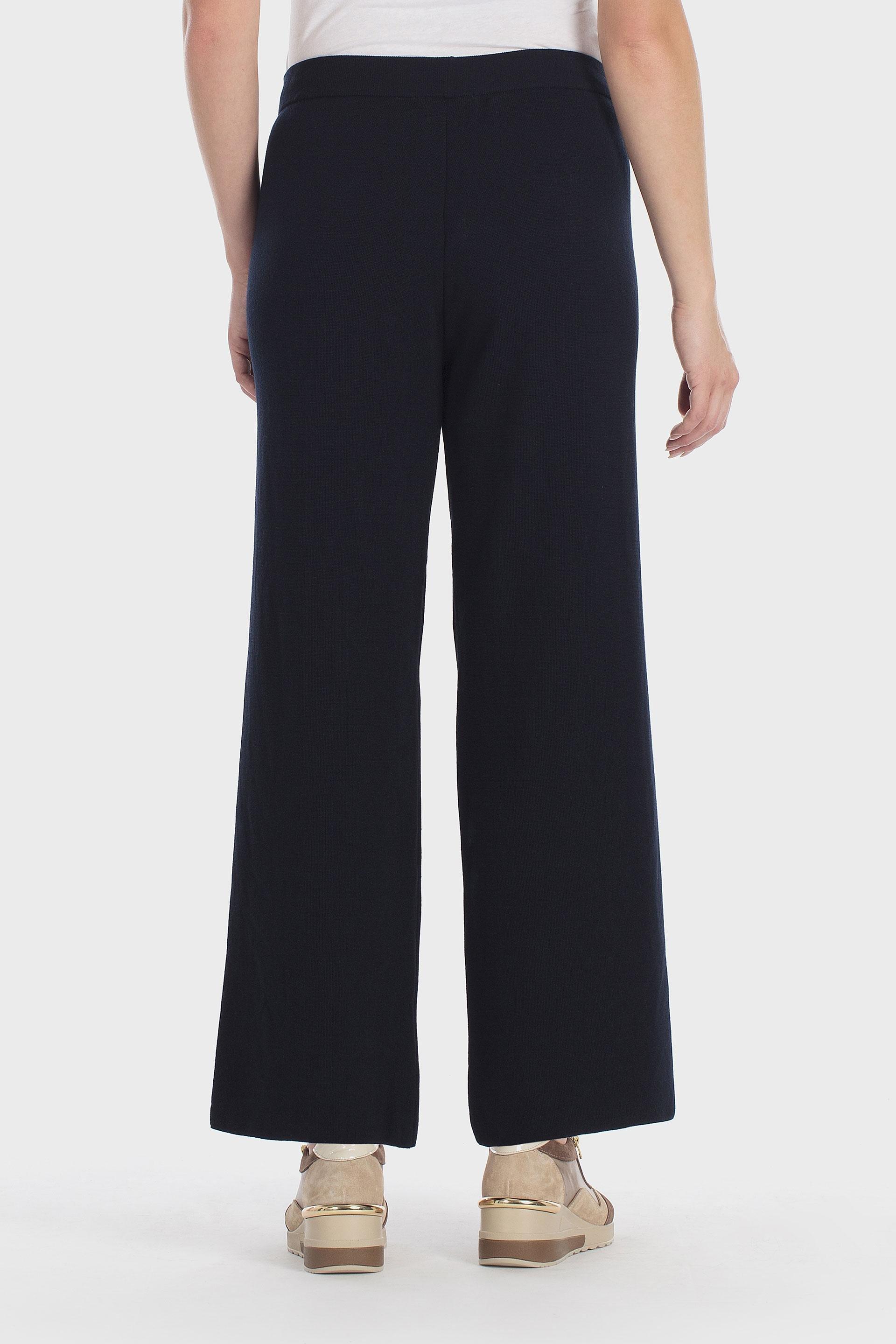 Knitted Tricot Trousers Blue, Blue Navy, large image number 3