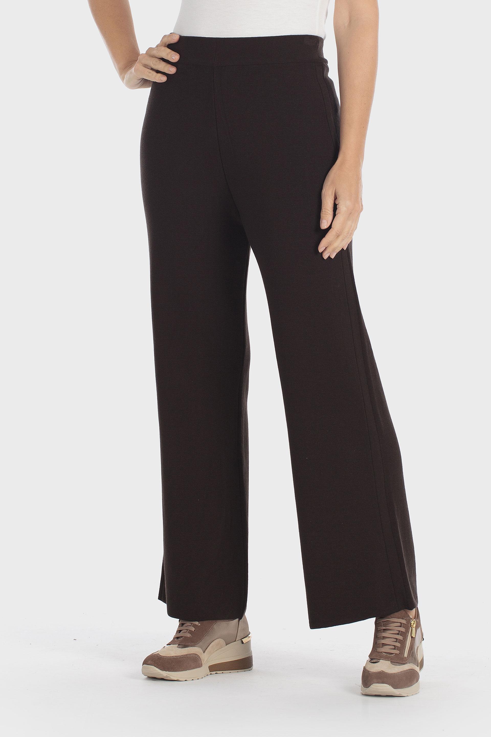 Knitted Tricot Trousers Brown, Brown, medium