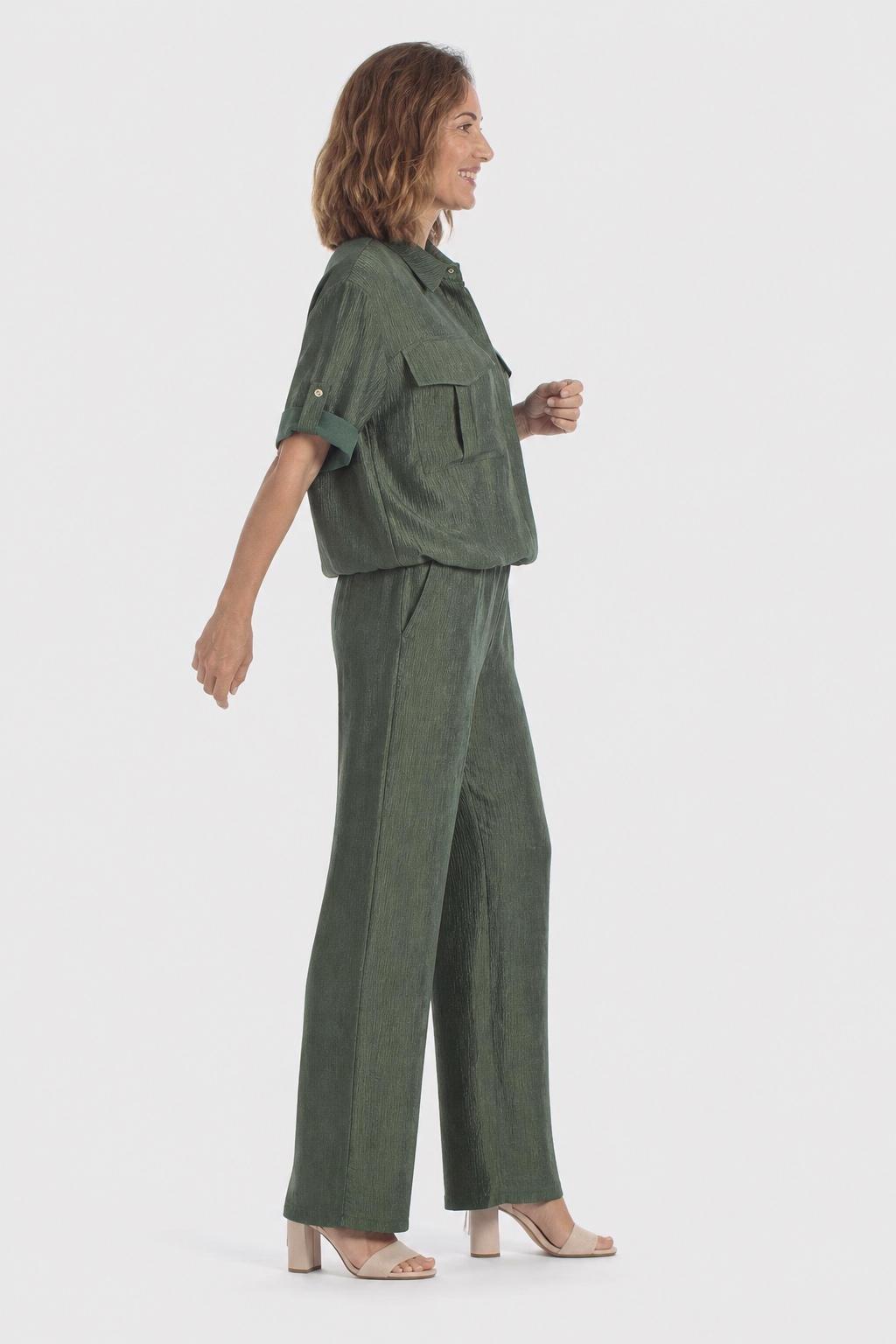 Drawstring Hem Overshirt Green, Green Forest, medium