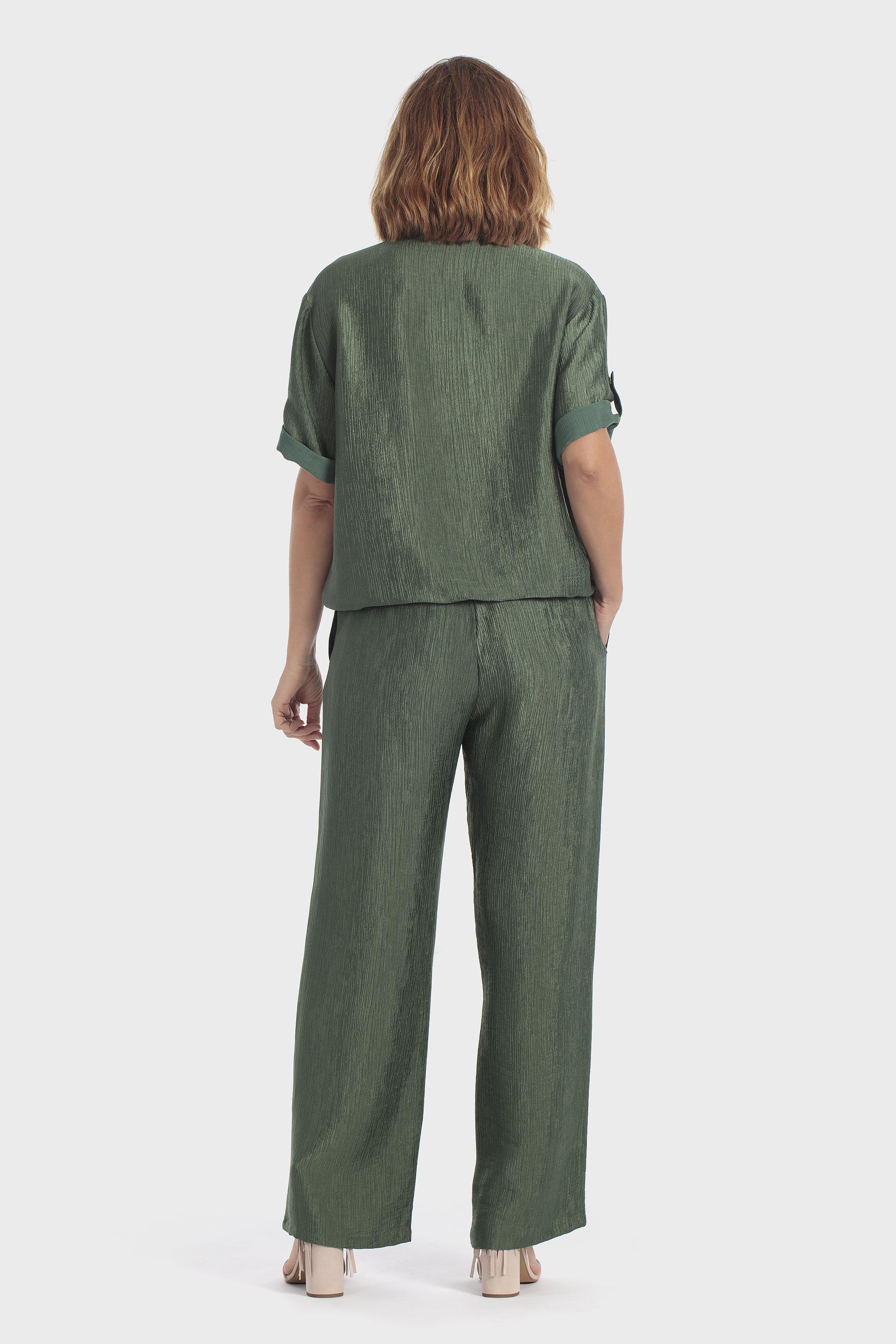 Drawstring Hem Overshirt Green, Green Forest, large image number 3
