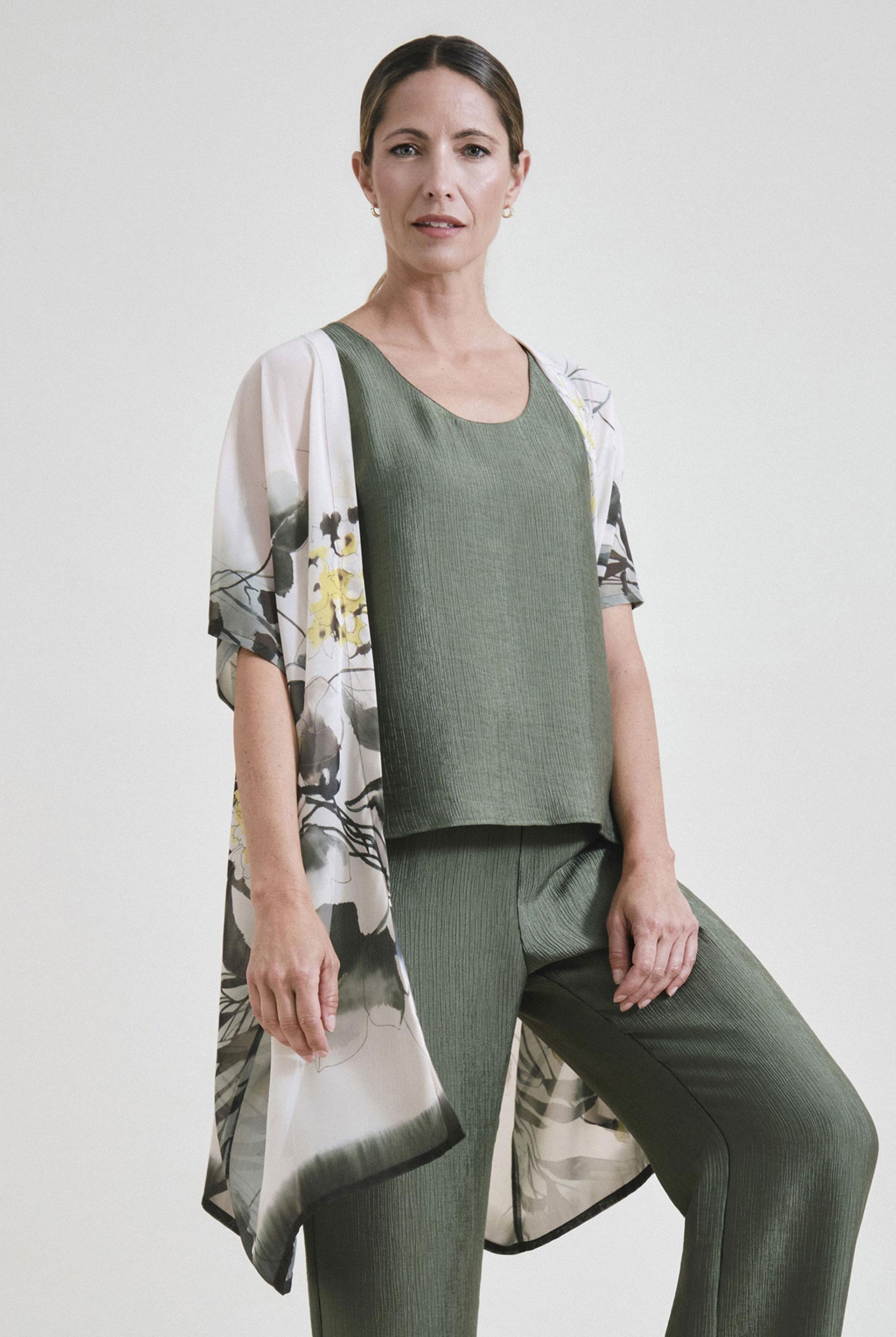 Round Neck Fantasy Top Green, Green Forest, medium