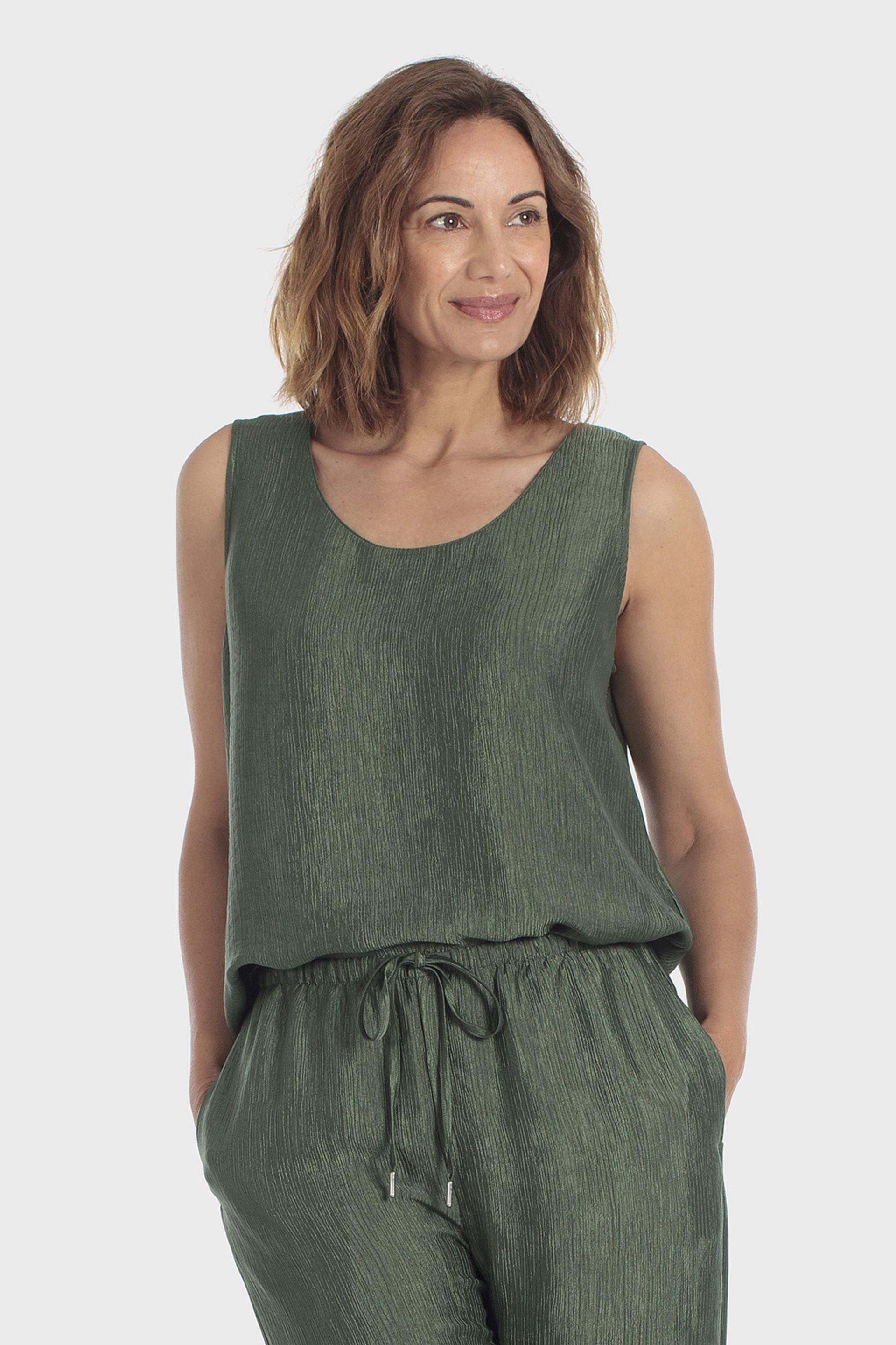 Round Neck Fantasy Top Green, Green Forest, large image number 1