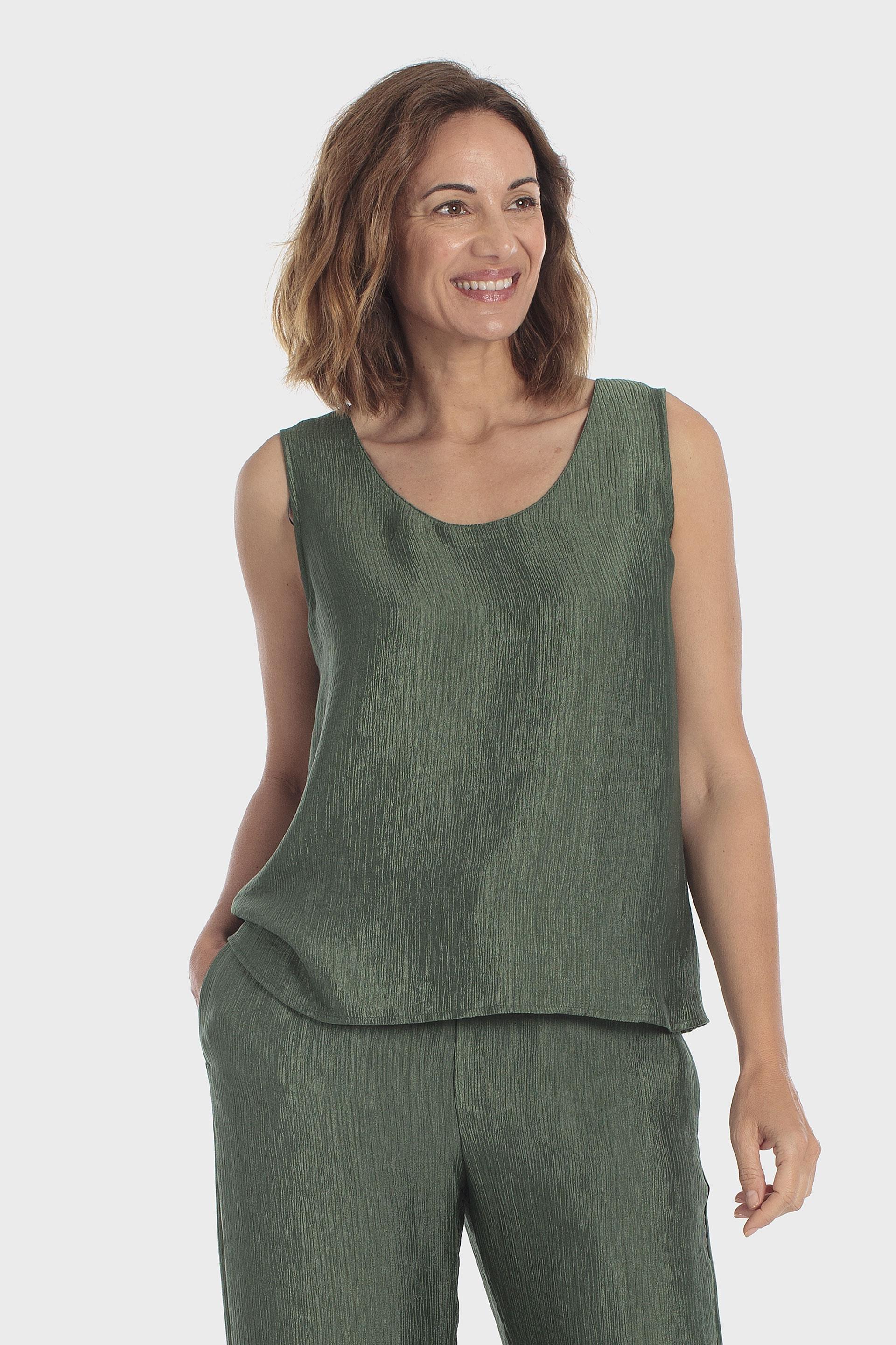 Round Neck Fantasy Top Green, Green Forest, large image number 2