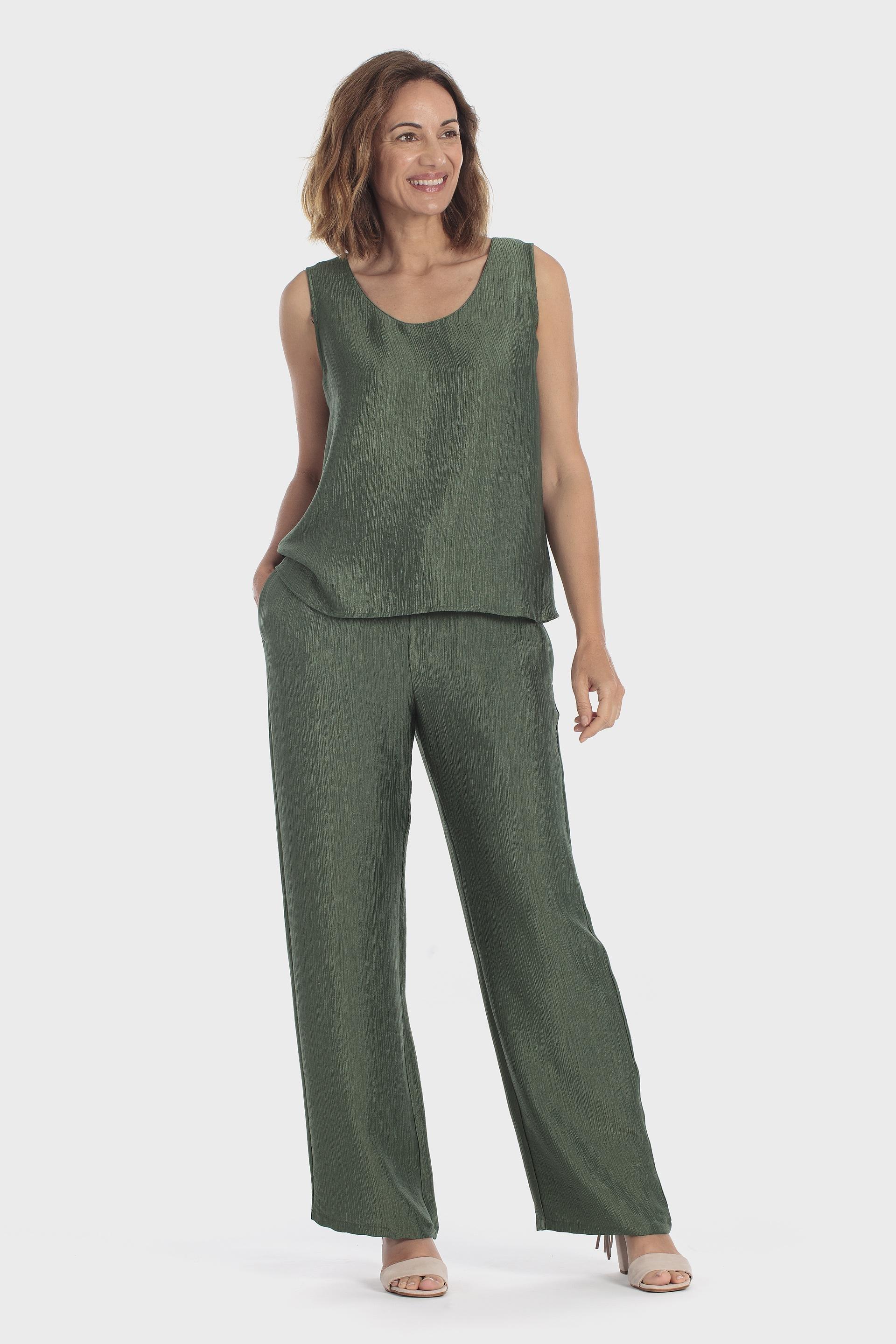 Round Neck Fantasy Top Green, Green Forest, large image number 3