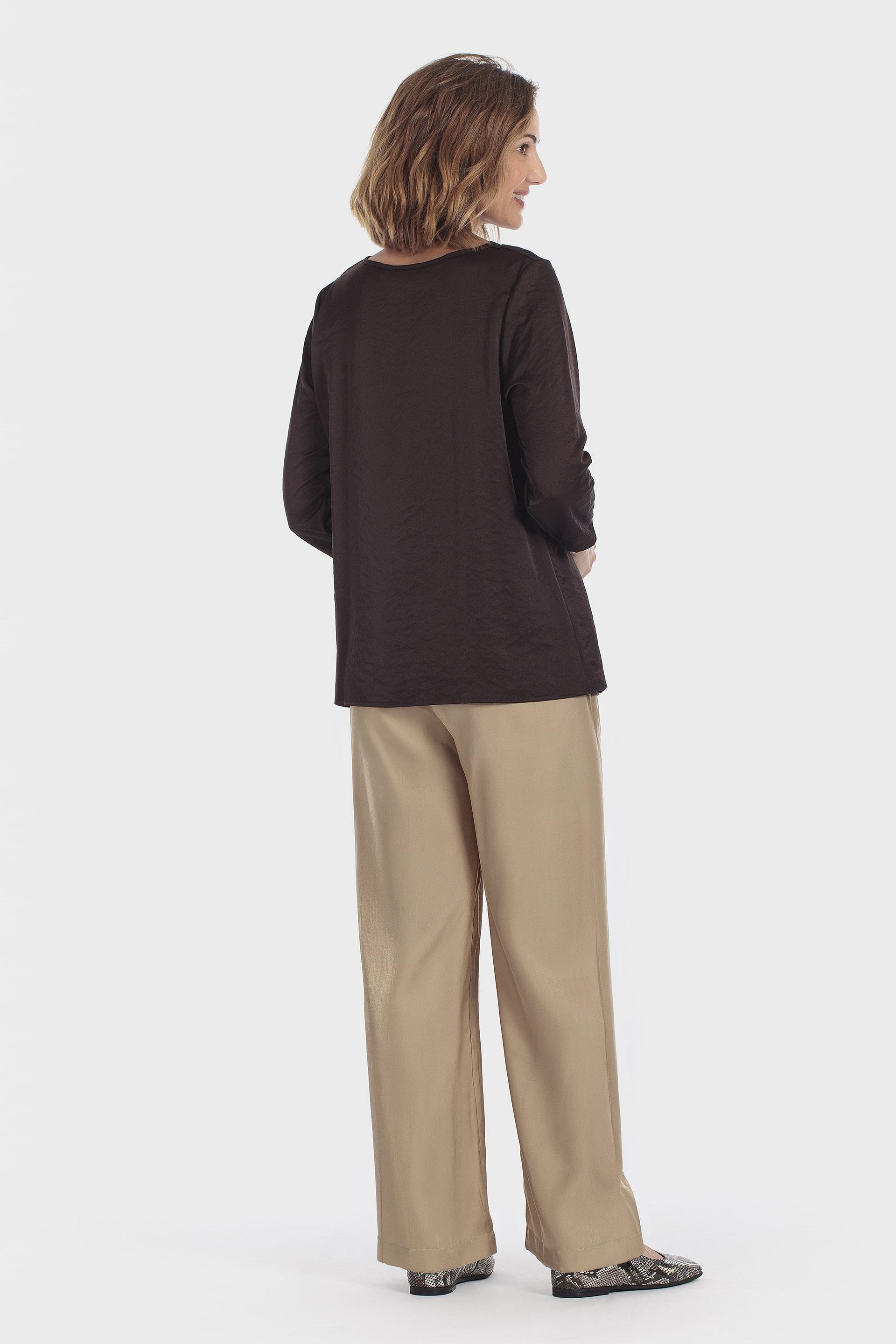 Brown Satin Top, Brown Chocolate, large image number 3