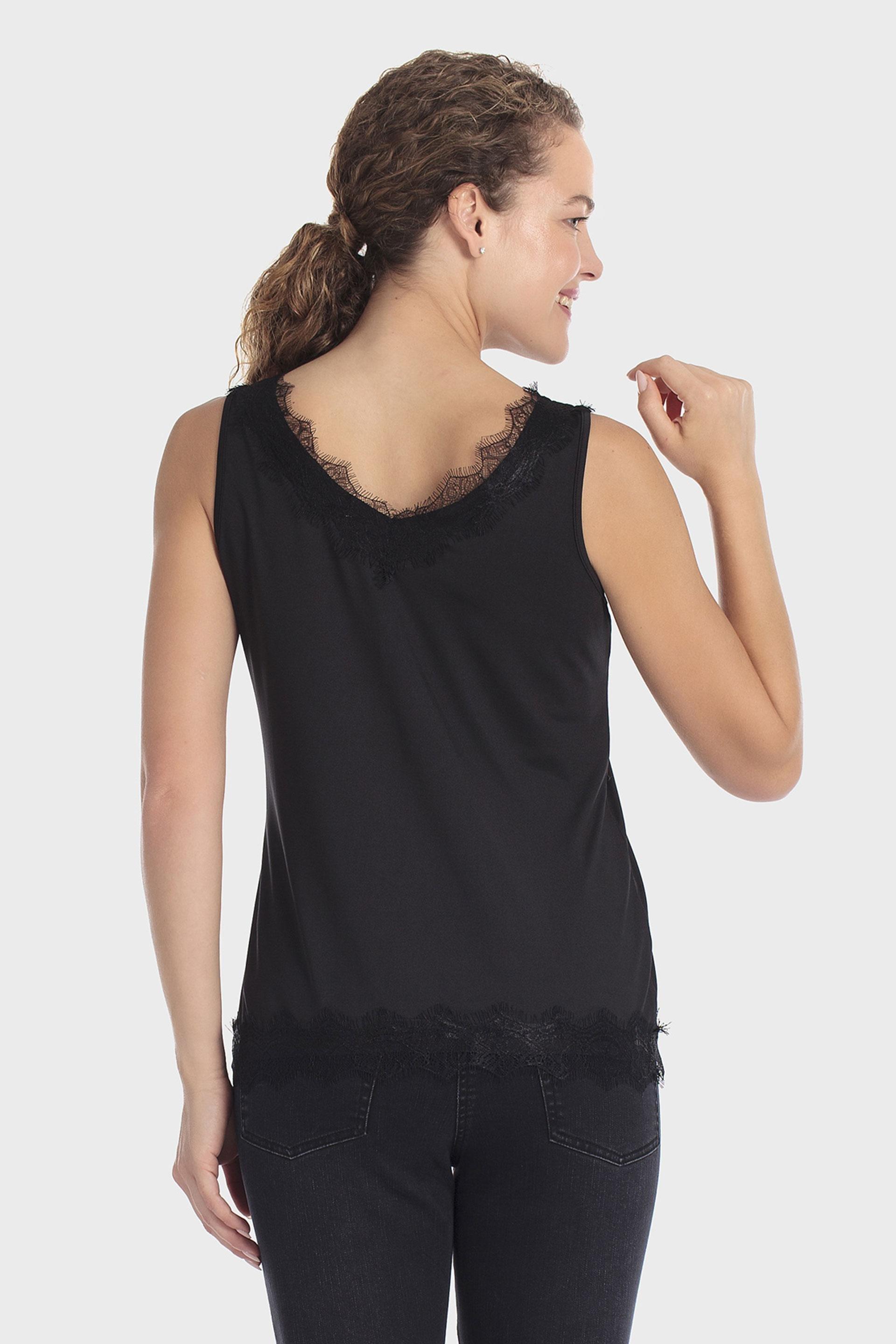 V Neck Top Black, Black, large image number 2