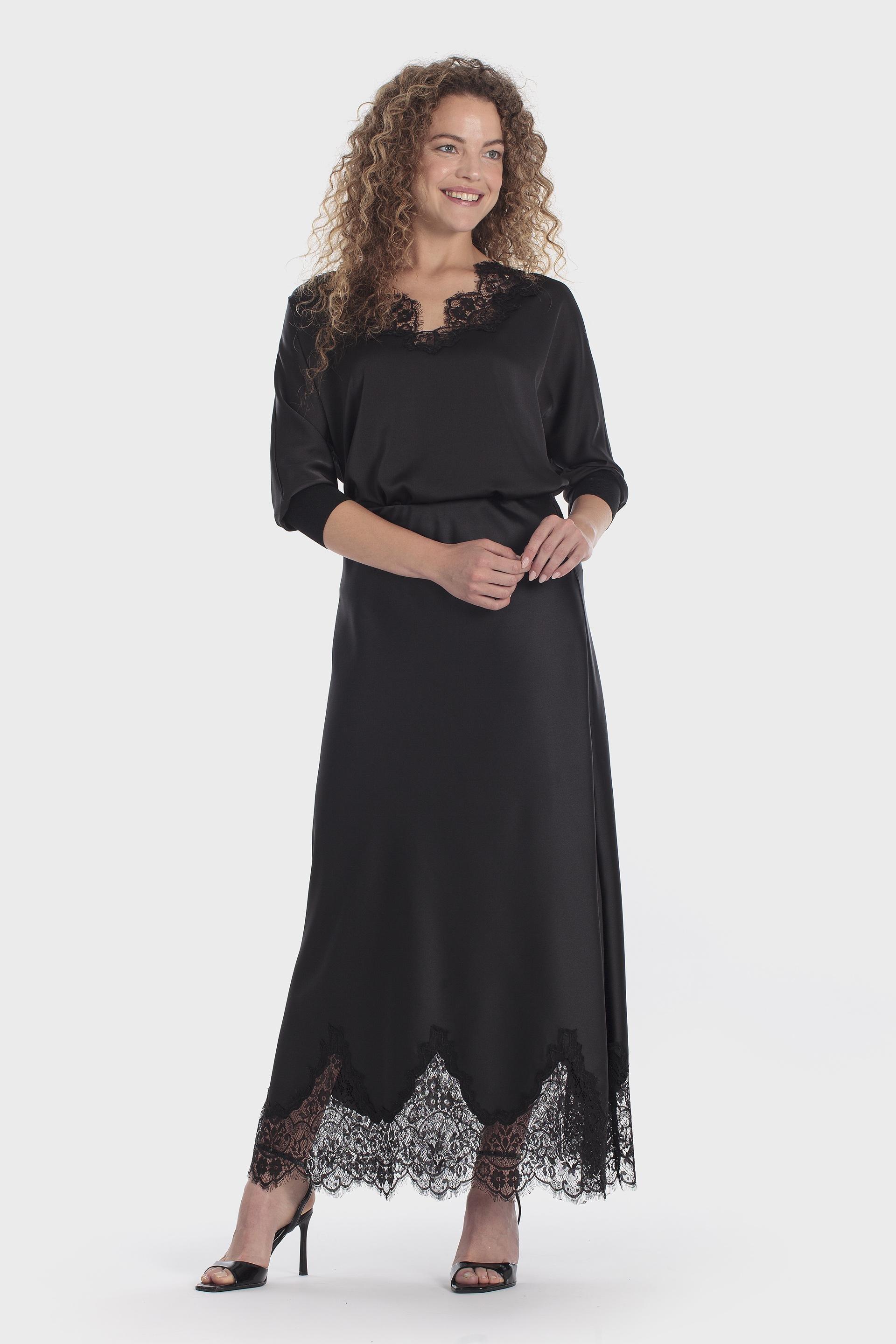V Neck Top Black, Black, large image number 1