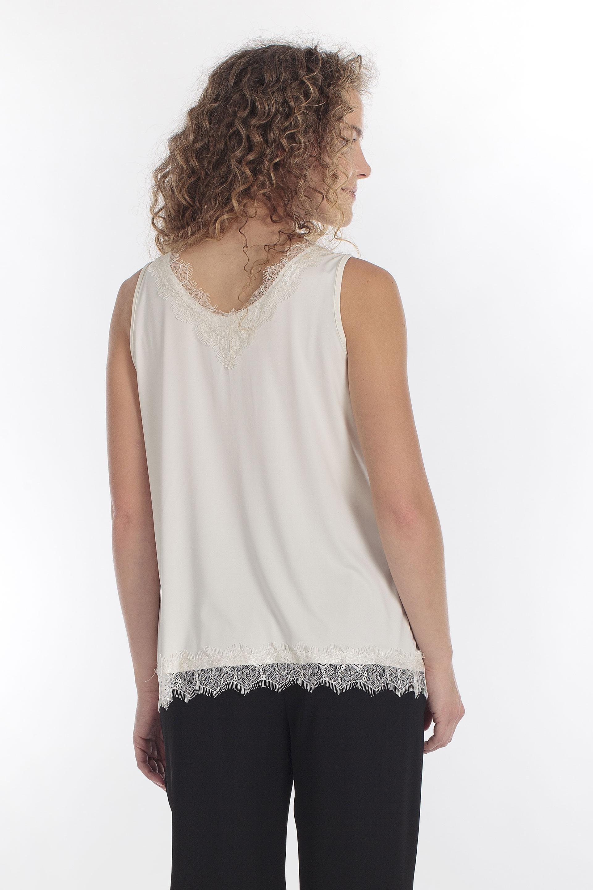 Round Neck Top Cream, White Off White, medium