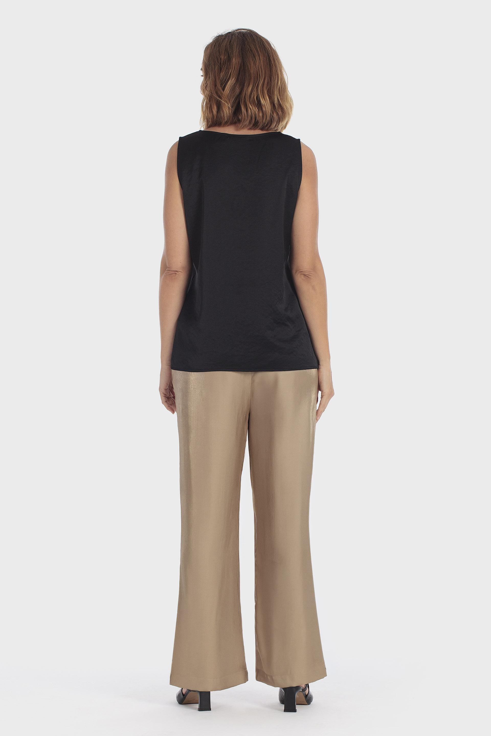 Sleeveless Satin Top Black, Black, large image number 3