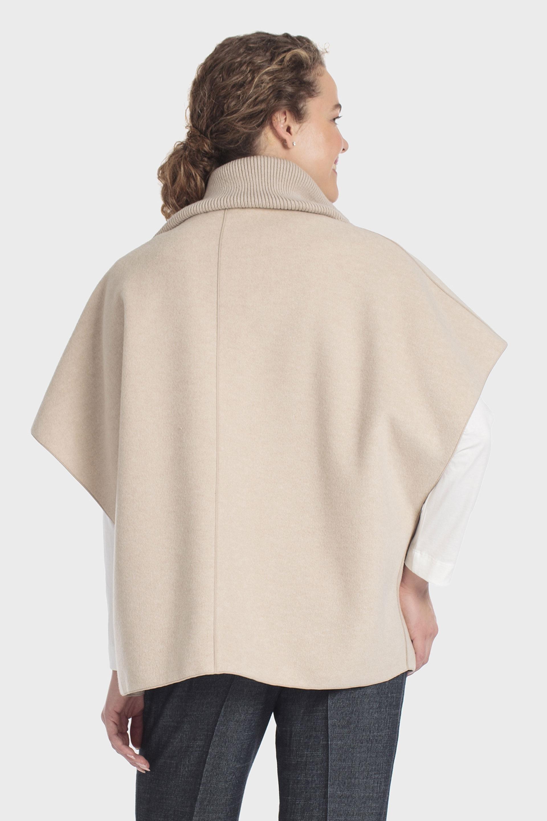 Lapels Collar Cape Beige, Beige, large image number 2