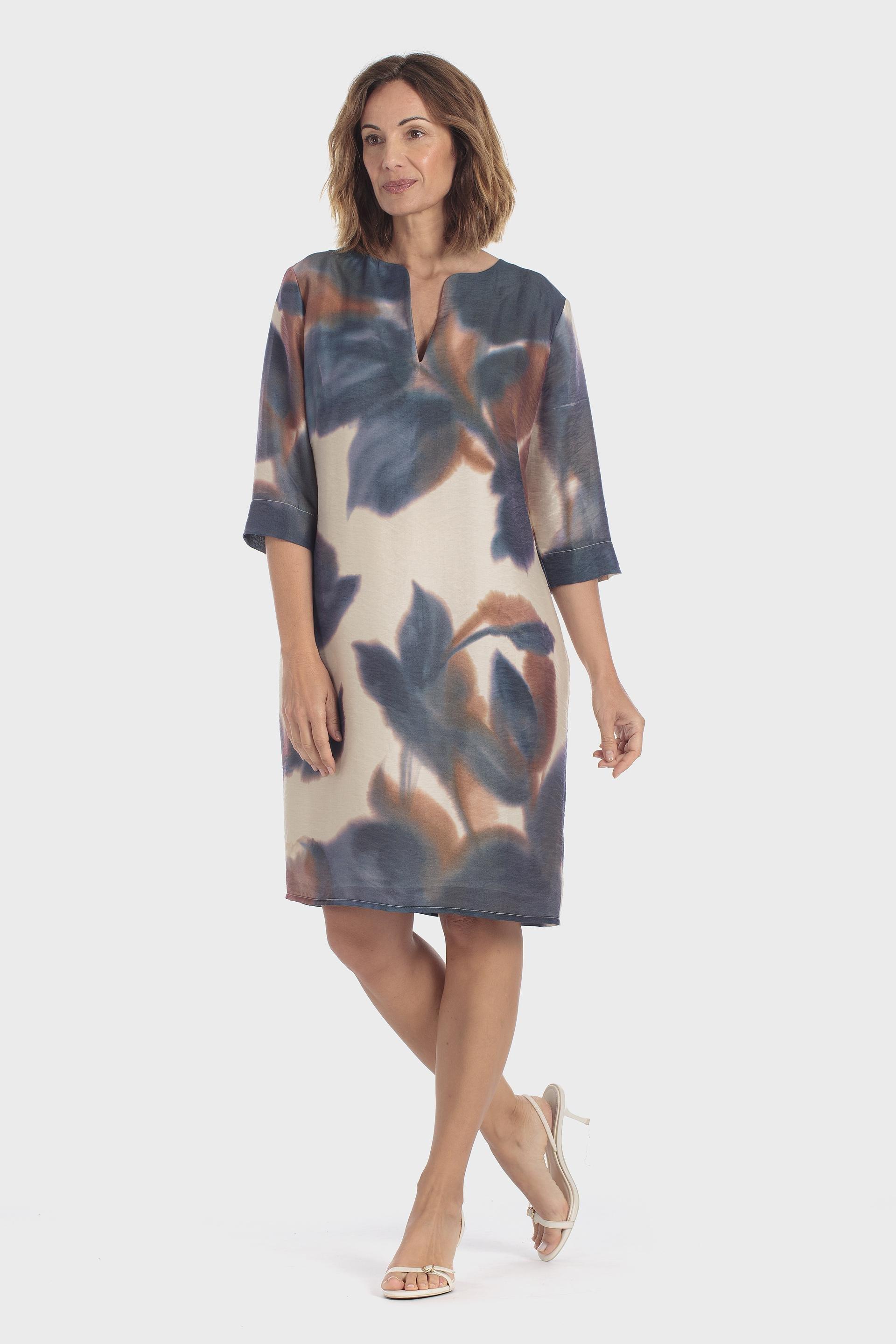 Beige Printed Dress, Beige, large image number 1