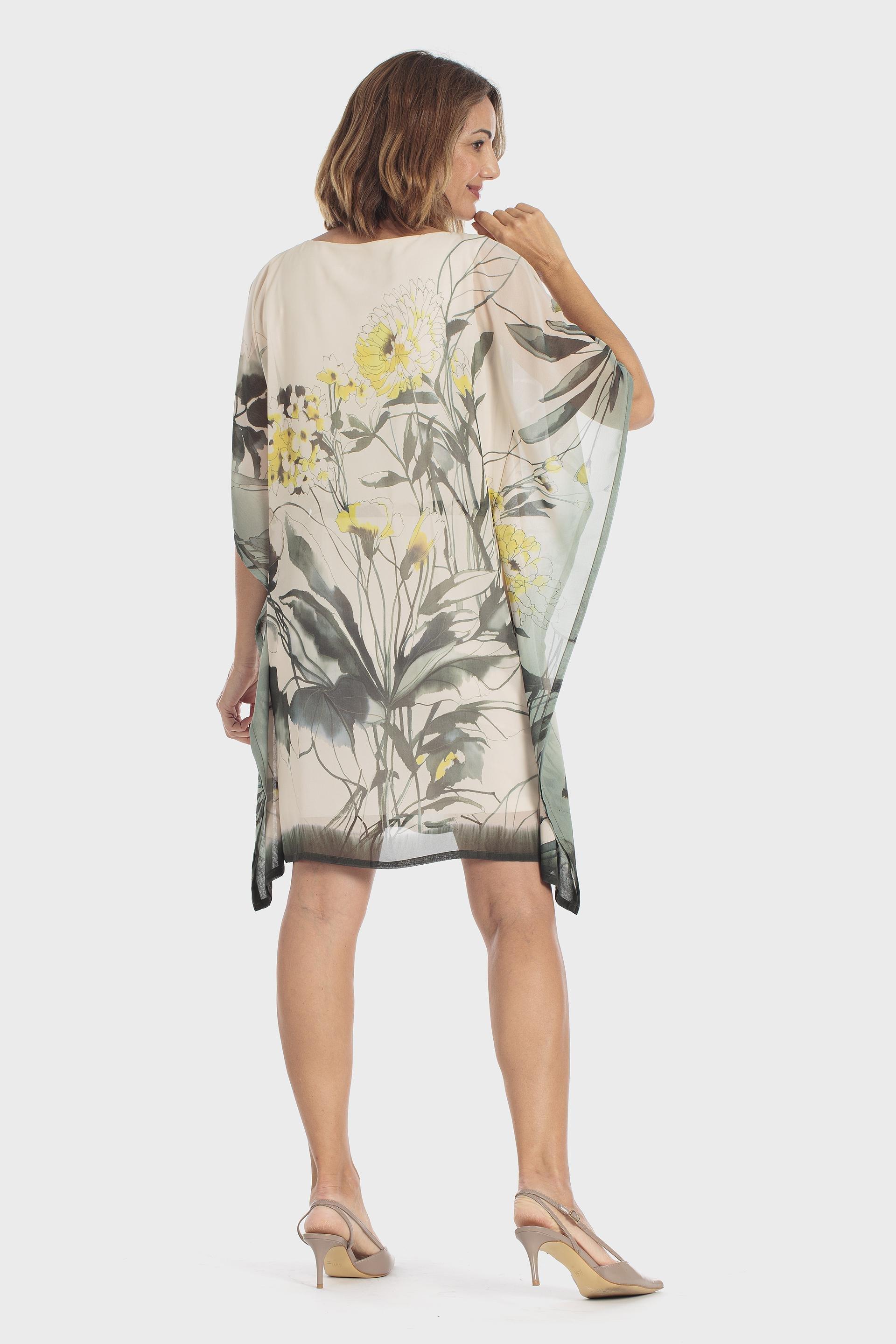 Floral Print Lined Dress Green, Green Forest, large image number 1