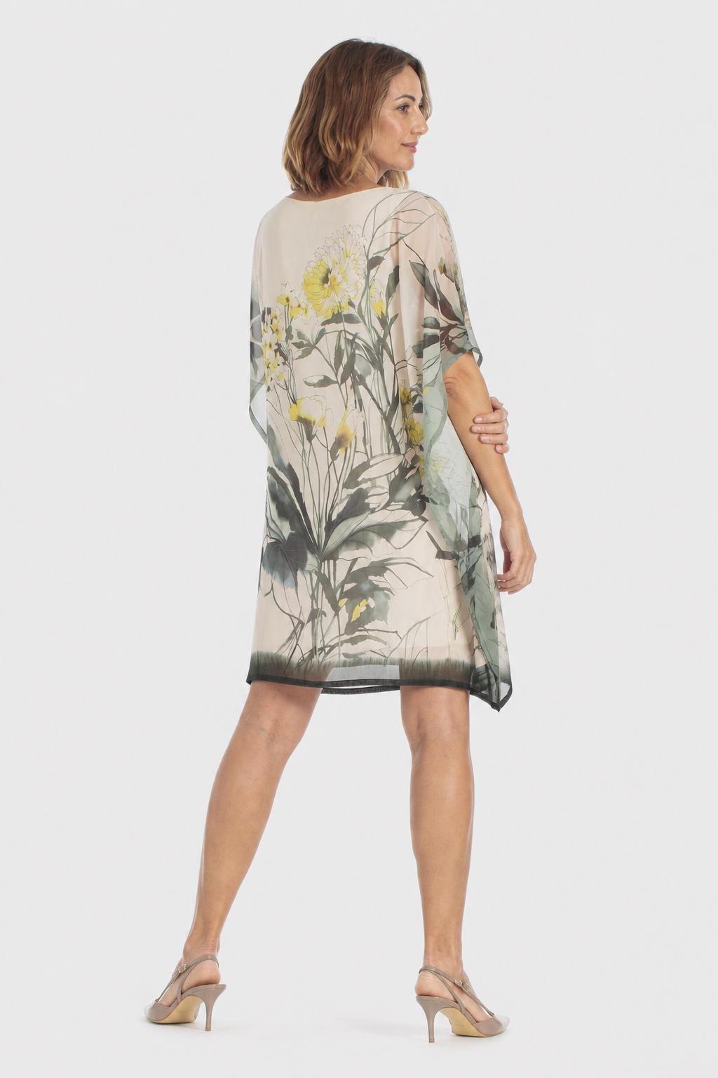 Floral Print Lined Dress Green, Green Forest, medium