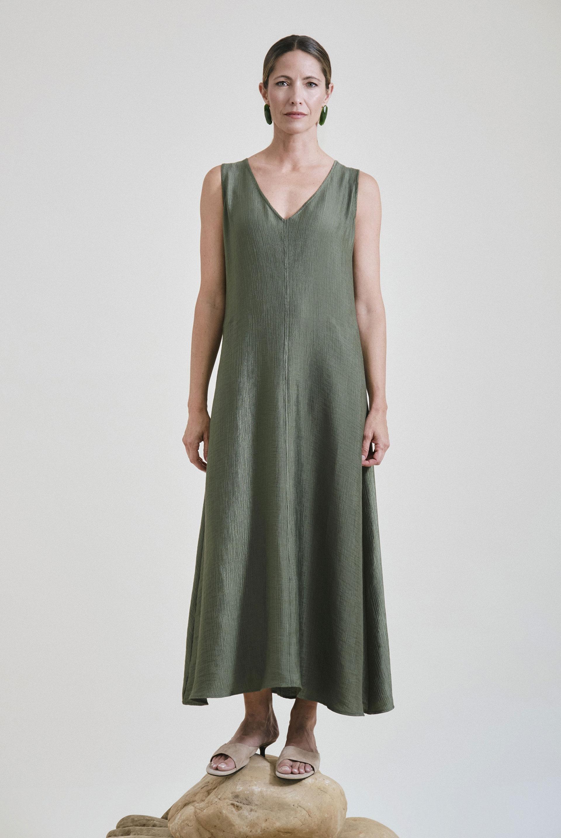 Fantasy Detail Sleeveless Dress Green, Green Forest, medium