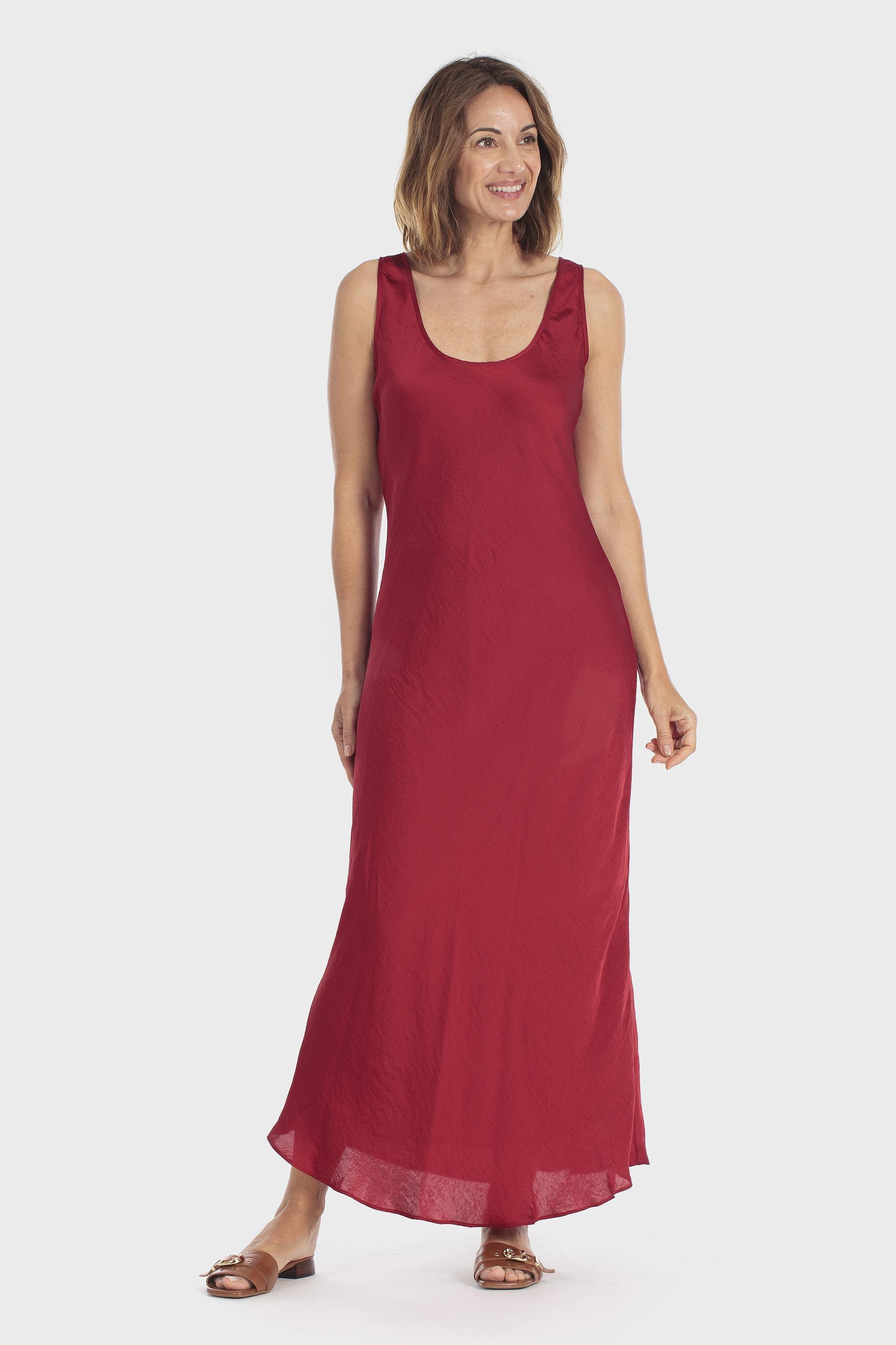 Round Neck Sleeveless Dress Red, Red Druby, medium