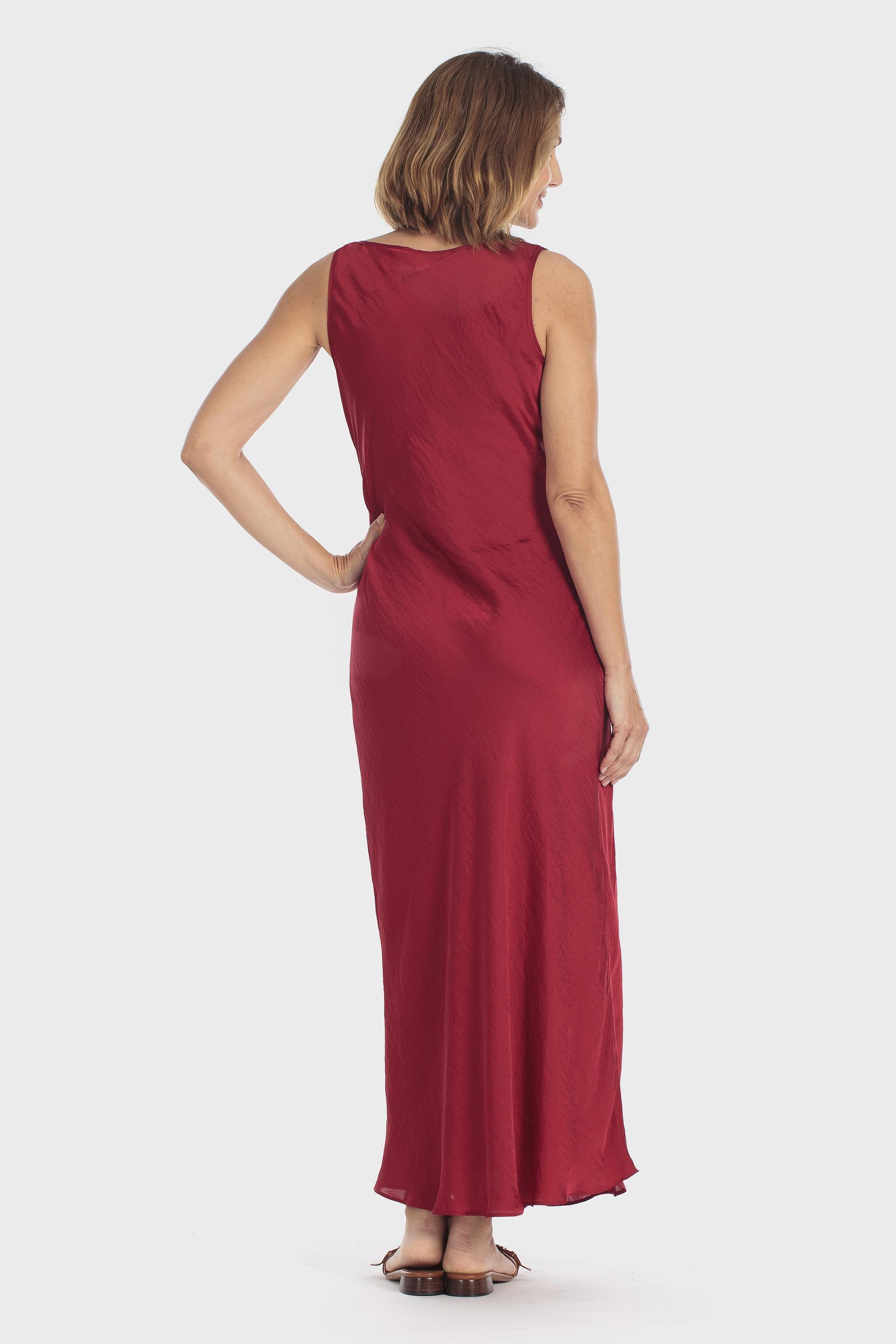 Round Neck Sleeveless Dress Red, Red Druby, medium