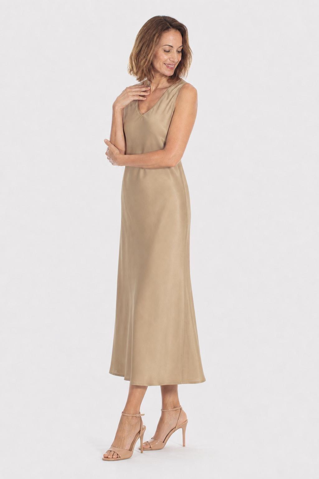 Fantasy Sleeveless Dress Gold, Metal Golden, medium