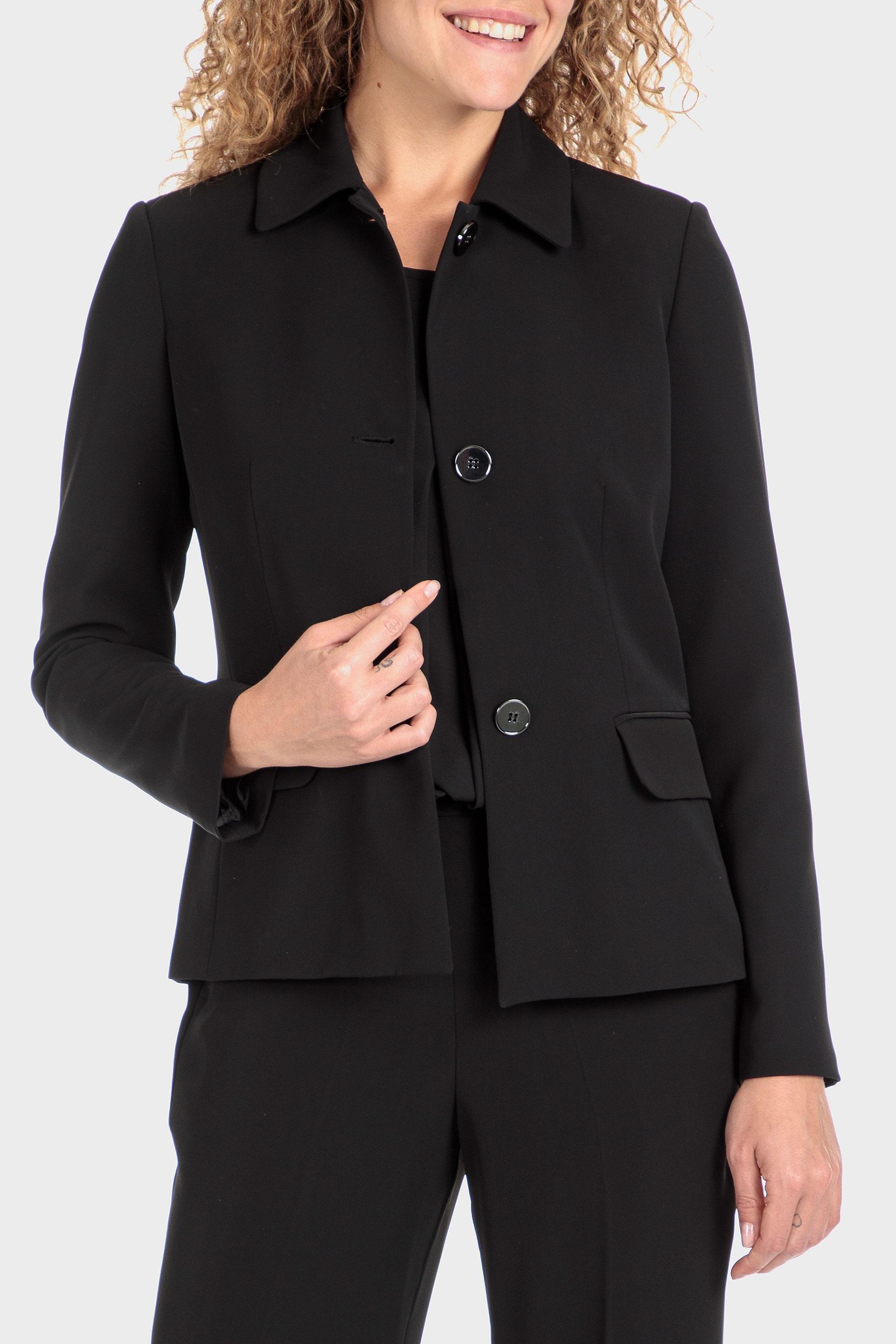 Black Crepe Blazer, , large image number 4