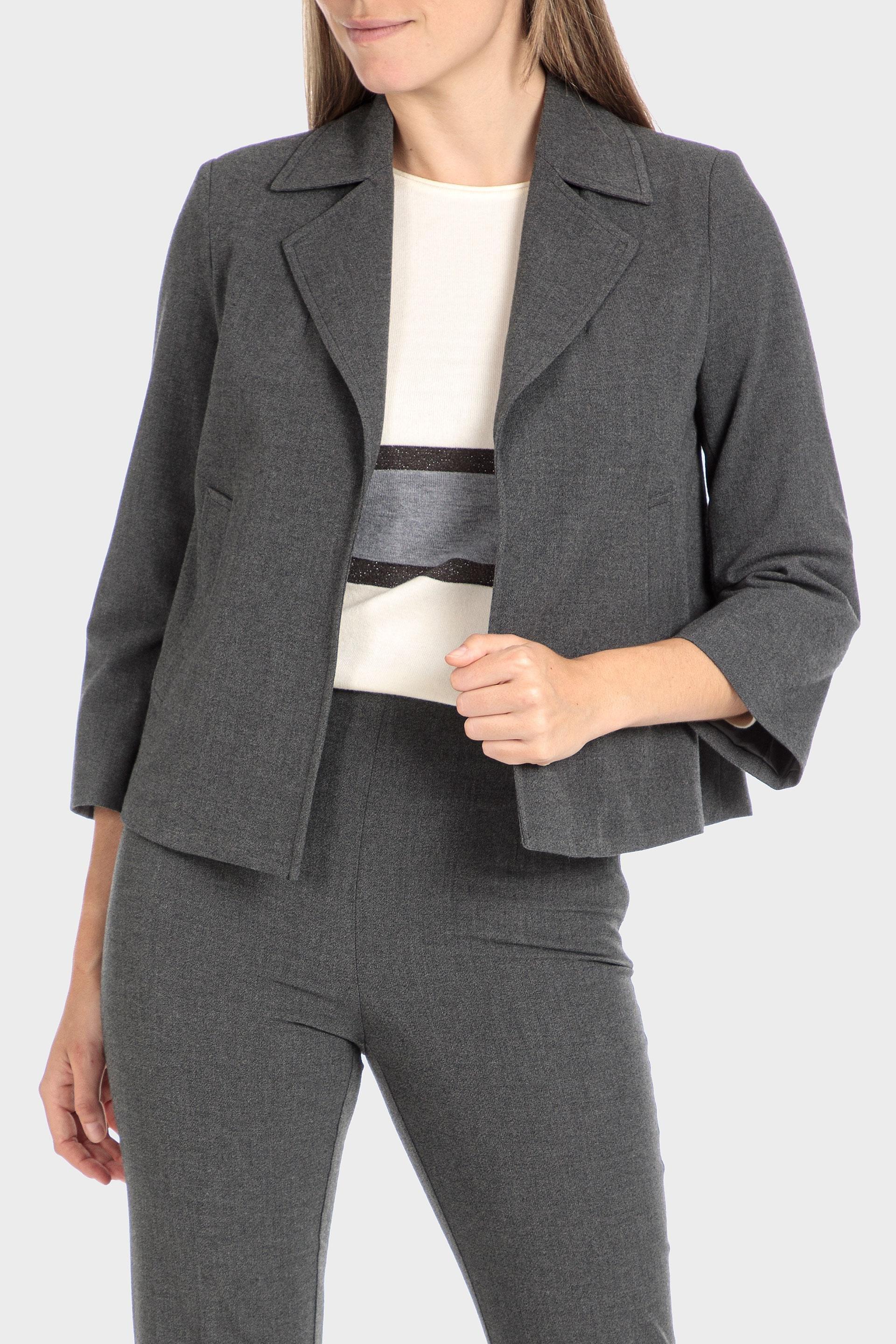 Grey Buttonless Blazer, , large image number 0