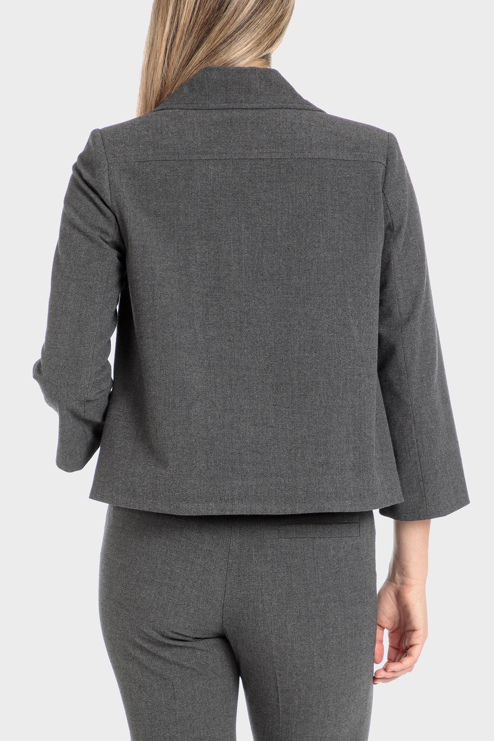 Grey Buttonless Blazer, , large image number 4