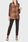 Brown Printed Pleated Shirt